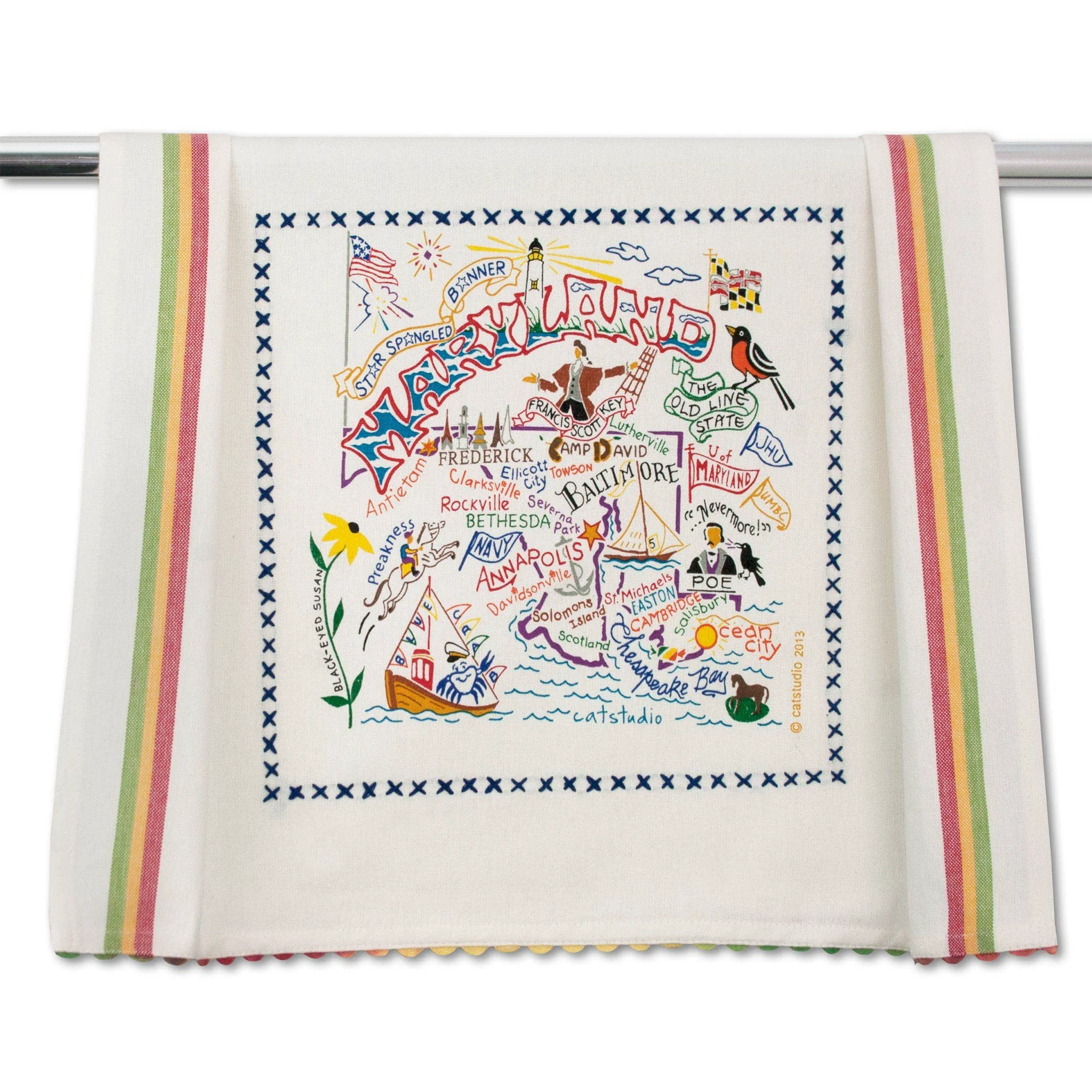 Breathable Catstudio Maryland Dish Towel - U.S. State Souvenir Kitchen and Hand Towel Tea Towels for Maryland Lovers Travel Souvenir Housewarming… Fast