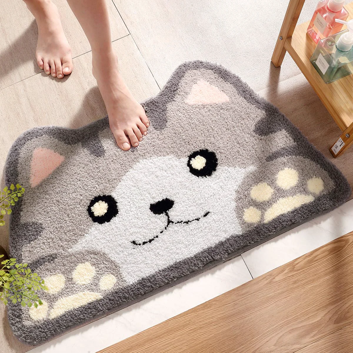 Professional Molesun Cute Cat Bath Mat Plush Microfiber Bathroom Rug Water Absorbent Bath Rug Non-Slip Soft Shower Rug Thick Shaggy Animal Floor Mats Machine… Contemporary