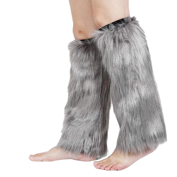 Effective Maxbell Leg Warmers Anime Harajuku Fashion for Cosplay Costume Santa Christmas grey Smart
