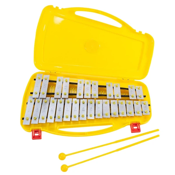 High-Performance Maxbell Glockenspiel and Two Mallets ly Gift for Children Toddlers Kids Silver Lightweight