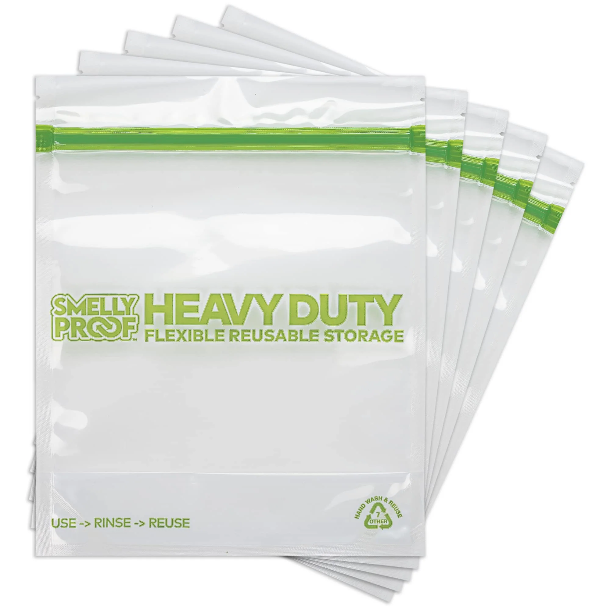 Innovative HEAVY DUTY Reusable STAND-UP Bags for Food Storage by Smelly Proof USA Made NO PEVA BPA Reusable zer Bags Dishwasher-Safe Triple Zip… Detailed