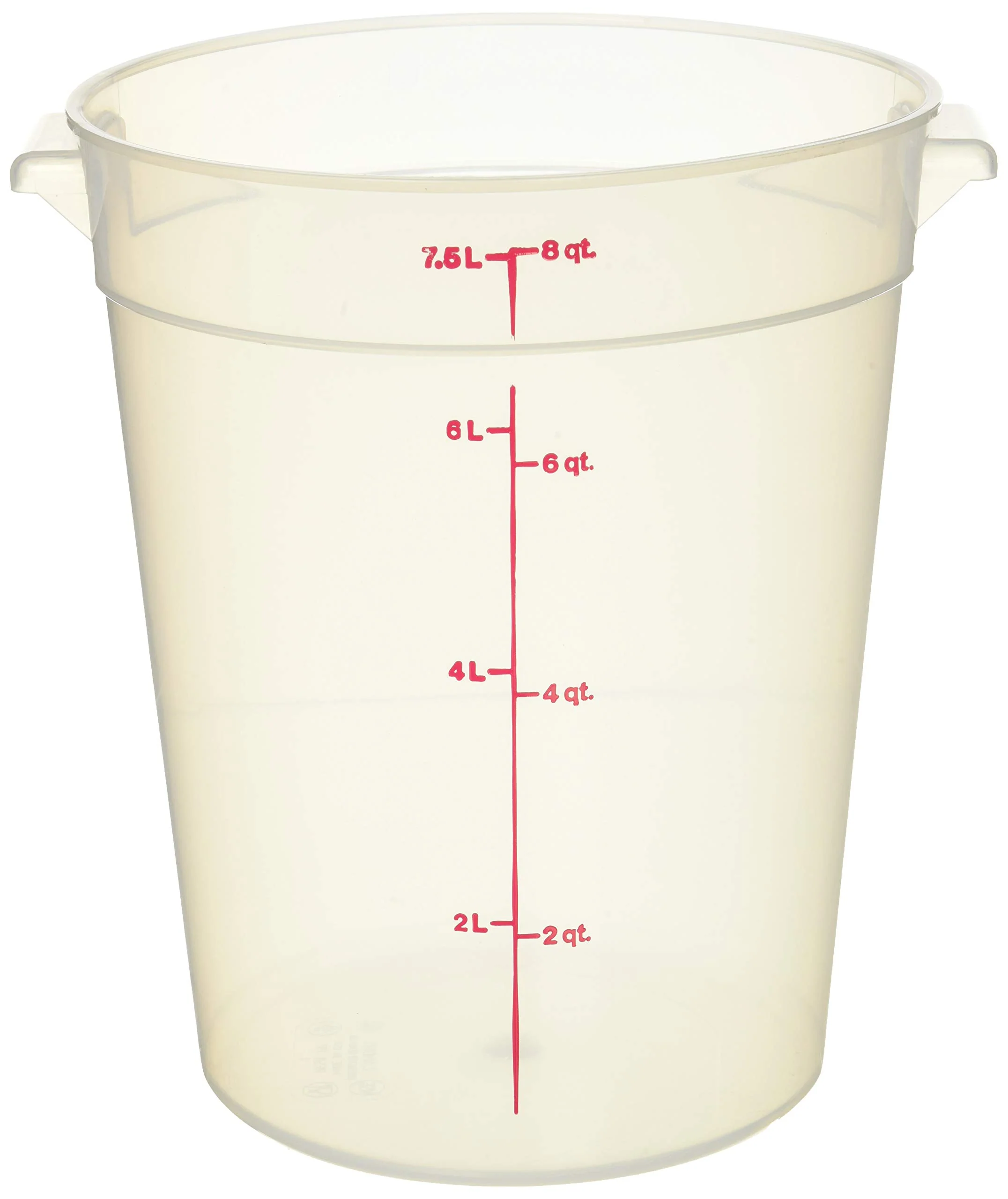 Fashionable Cambro 8 qt Round Polypropylene Food Storage Container - Camwear® Traditional