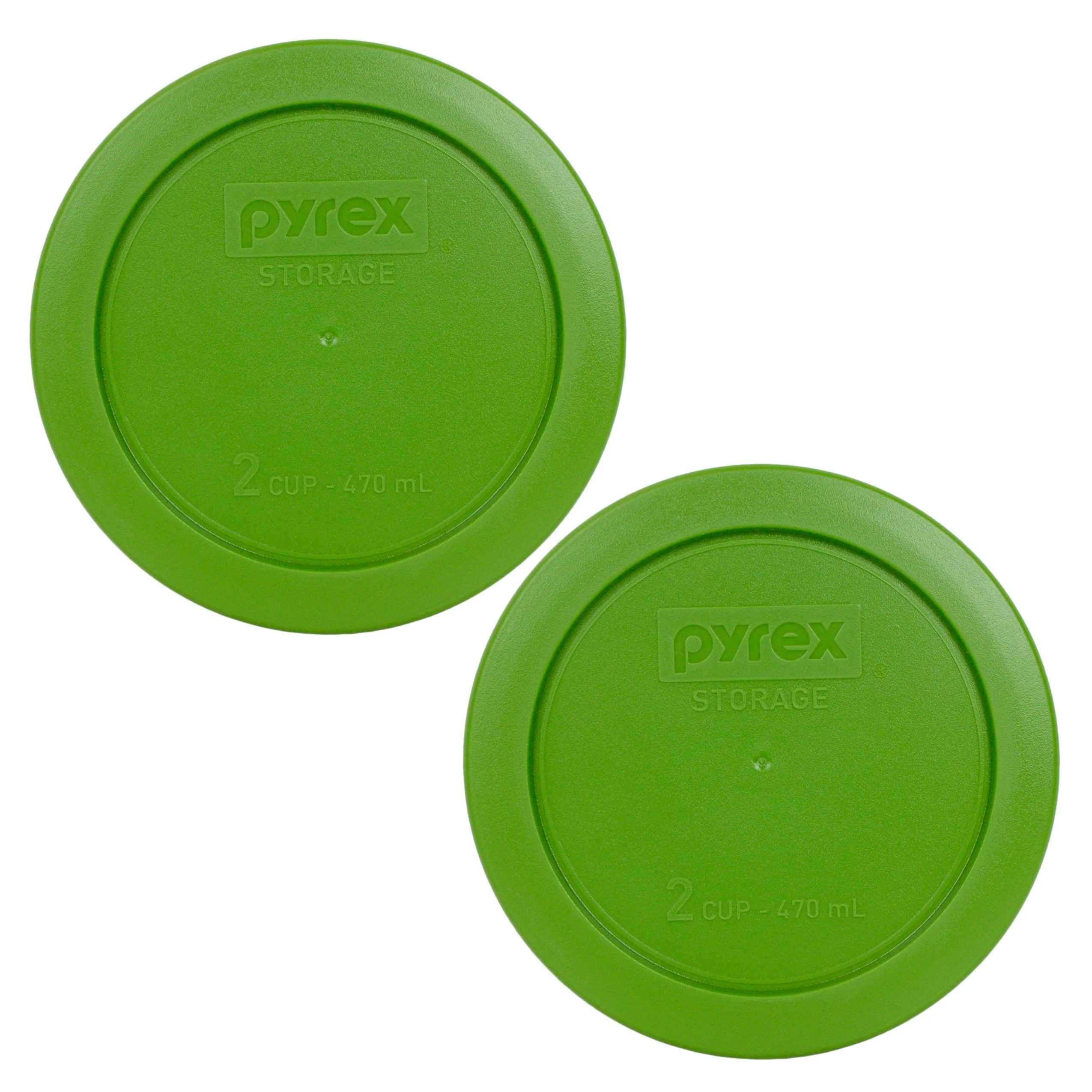 Original Pyrex 7200-PC 2-Cup Lawn Green Food Storage Lid 2-Pack - Made in USA Superior