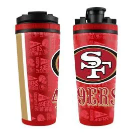 Clean WinCraft San Francisco 49ers Red 26oz 4D Stainless Steel Ice Shaker High-Performance