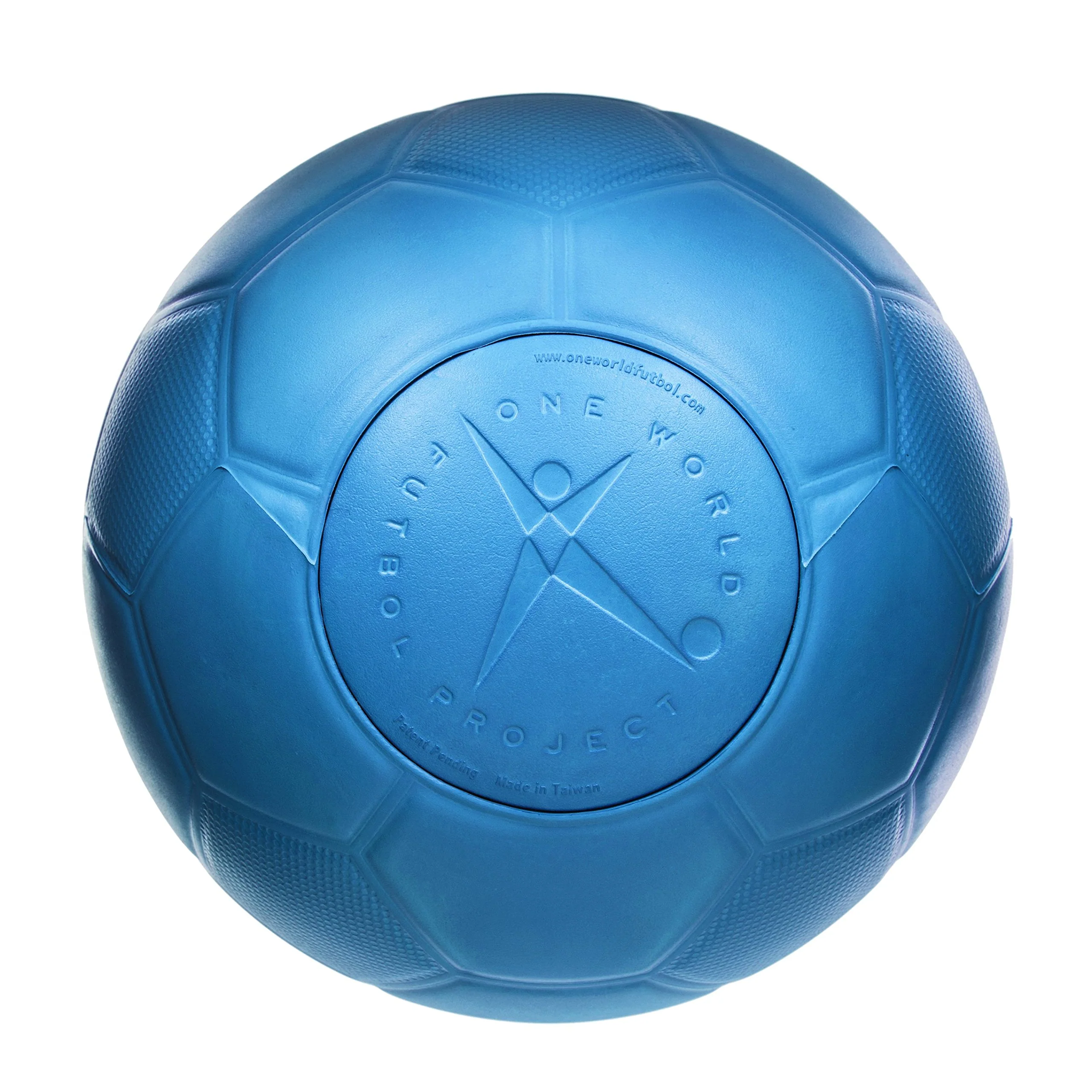First-Class One World Play Project Soccer Ball - Unpoppable Unbreakable Non-Deflating Non-Toxic Futbol - Blue Size 5 Official