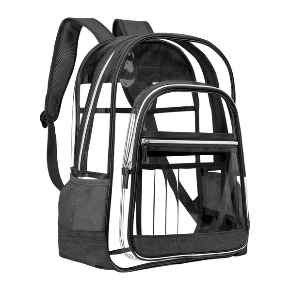 Certified Maxbell Transparent Backpack Female Male Shoulder Bag Clear Daypack for Concert Black Clean