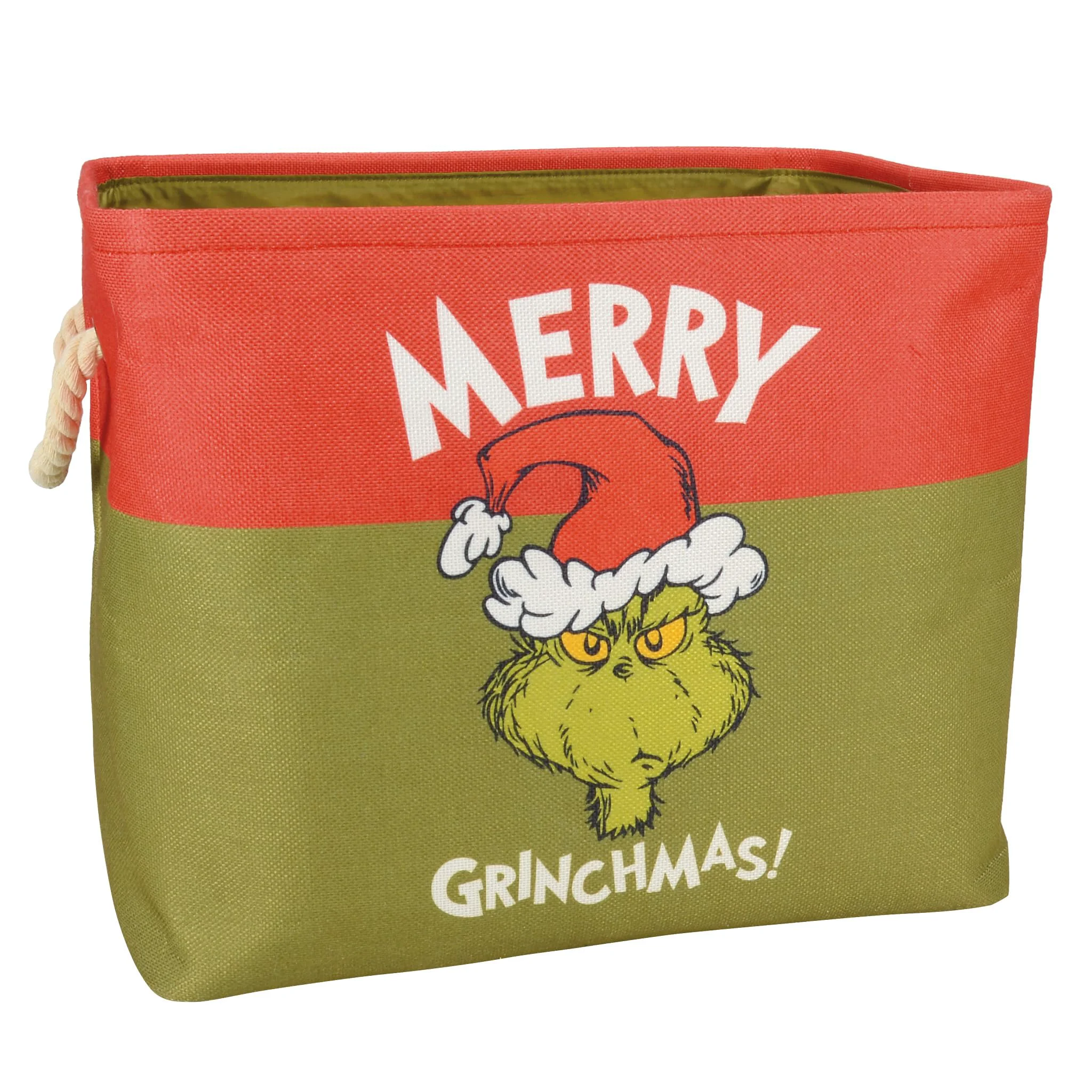 Verified Department 56 Snowpinions Dr. Seuss Merry Grinchmas Gift Tote Storage Bin 17 by 14 Inch Multicolor Original Design