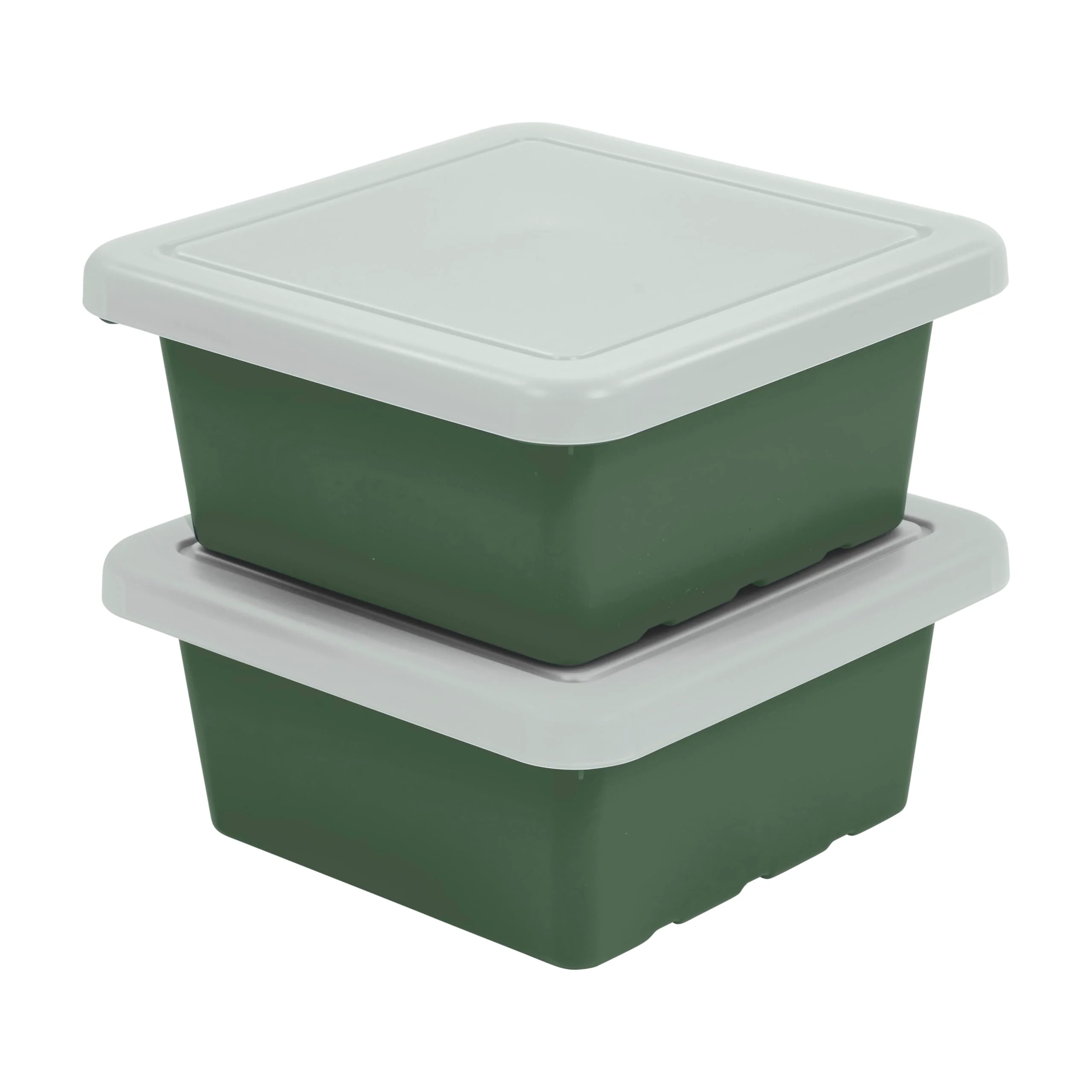 Modern ECR4Kids Square Bin with Lid Storage Containers Hunter Green 2-Pack Specialty