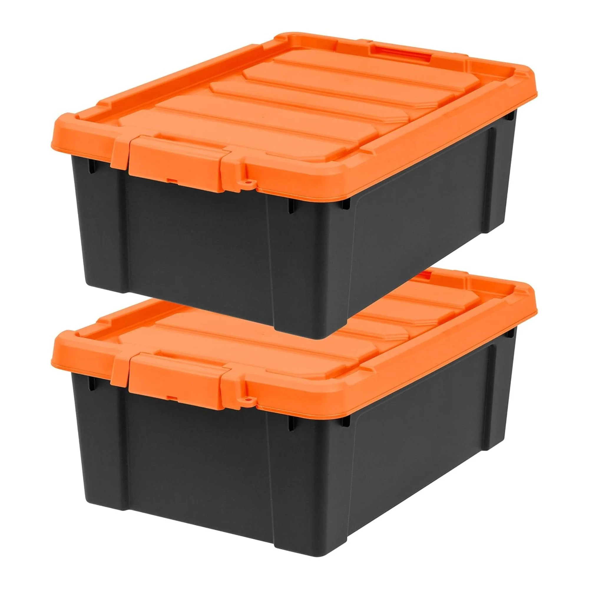 Unique IRIS USA 12 Gallon Lockable Storage Bins with Lids 2 Pack - Made in USA Heavy Duty Stackable Containers Garage Organizing Bins Moving Tubs… Reliable