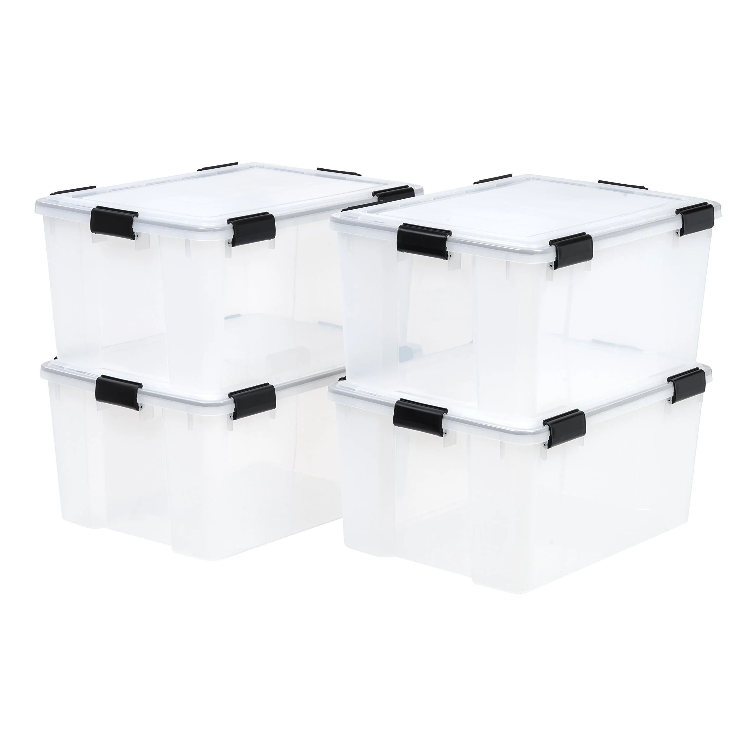 Premium Material IRIS USA 62.8 Quart Plastic Storage Bin Tote Organizing Container with Durable Lid and Seal and Secure Latching Buckles 4 Pack High-Quality