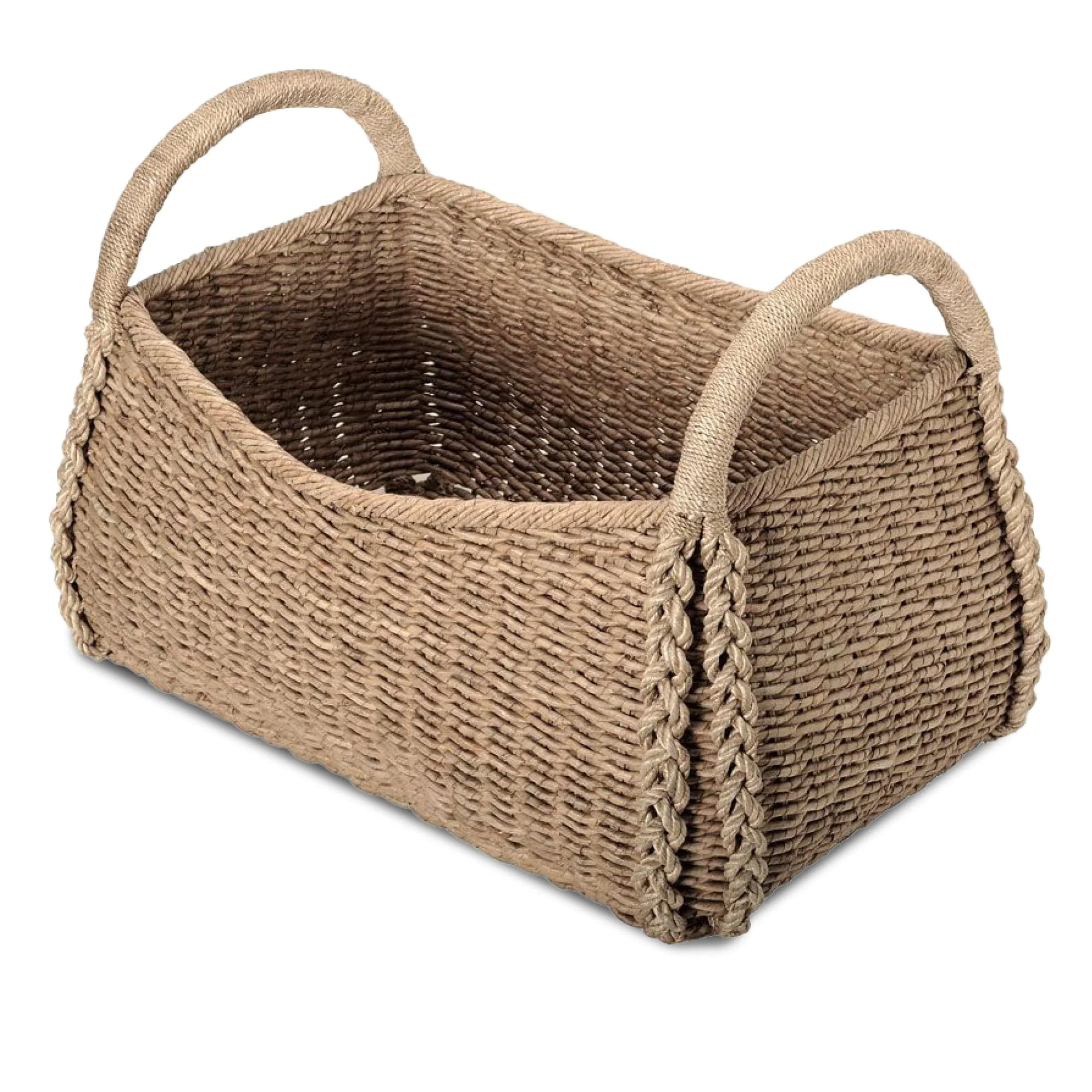 Clean KOUBOO XL Seagrass Basket Handmade Living Room Blankets Toy Bin Extra Storage Decorative Storage Laundry Basket Brown High-Performance