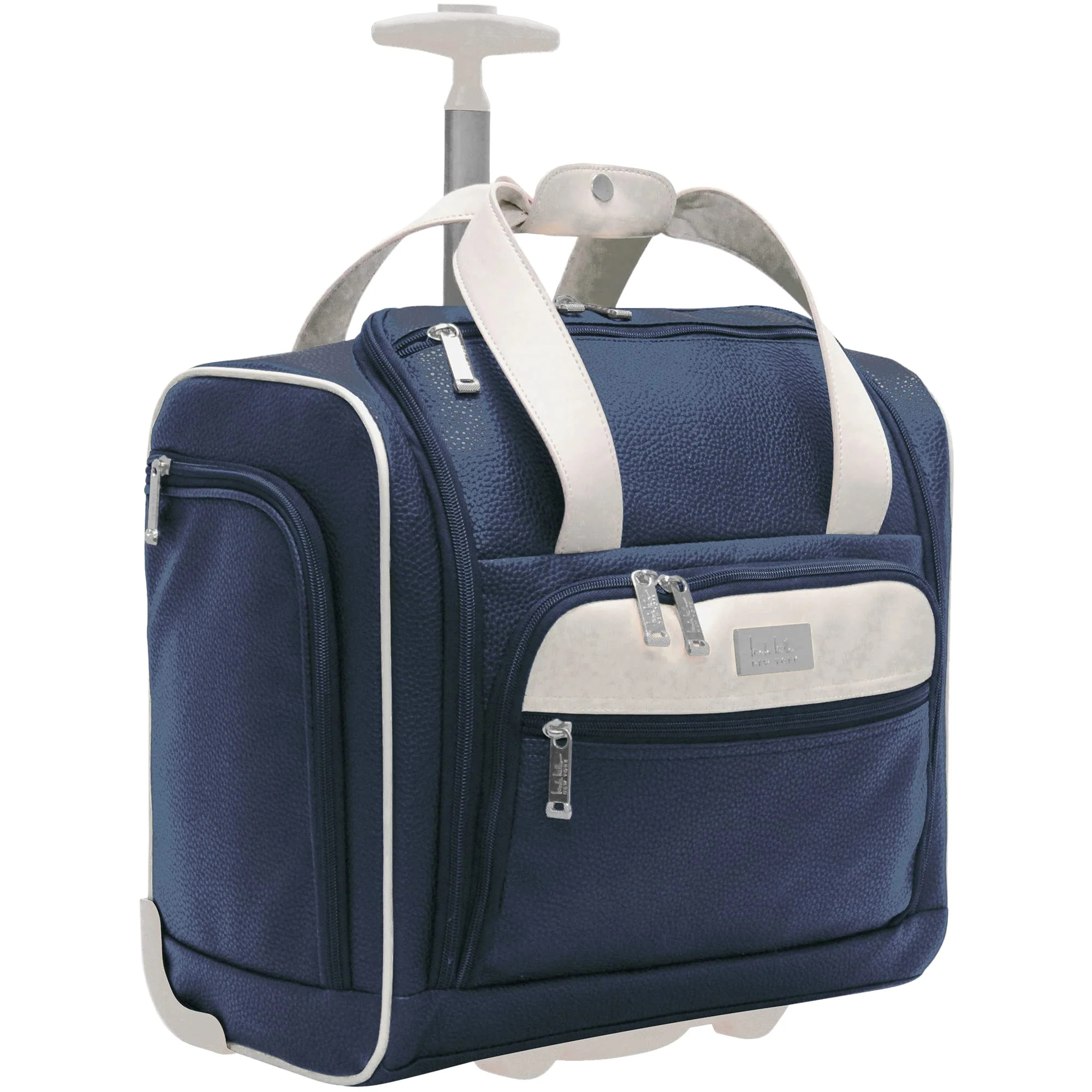 Stylish Nicole Miller Underseat Luggage Collection - Small Lightweight 15 Inch Under Seat Bag - Briefcase for Women - Carry On Suitcase with 2- Rolling Relaxed