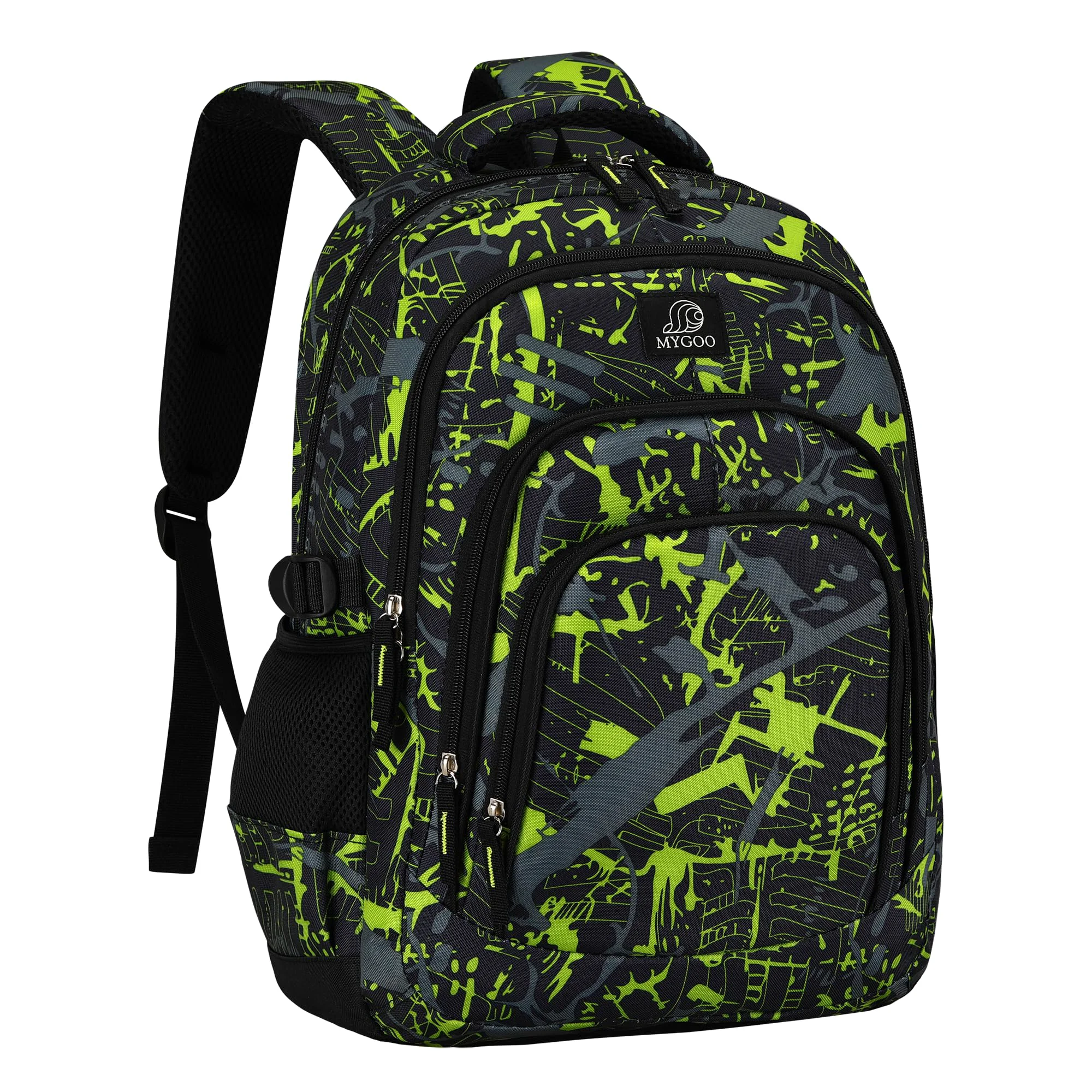Consistent MYGOO Boys Dynamic School Backpack Archibald Collection for Kids 17 Height 24L Camo Green Prestigious