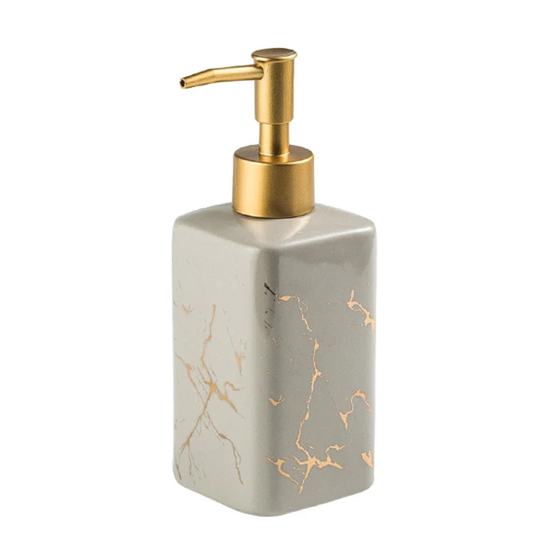 Modern Maxbell Soap Dispenser Hand Pump Refillable Marble Pattern Organizer for Kitchen Gray Superior