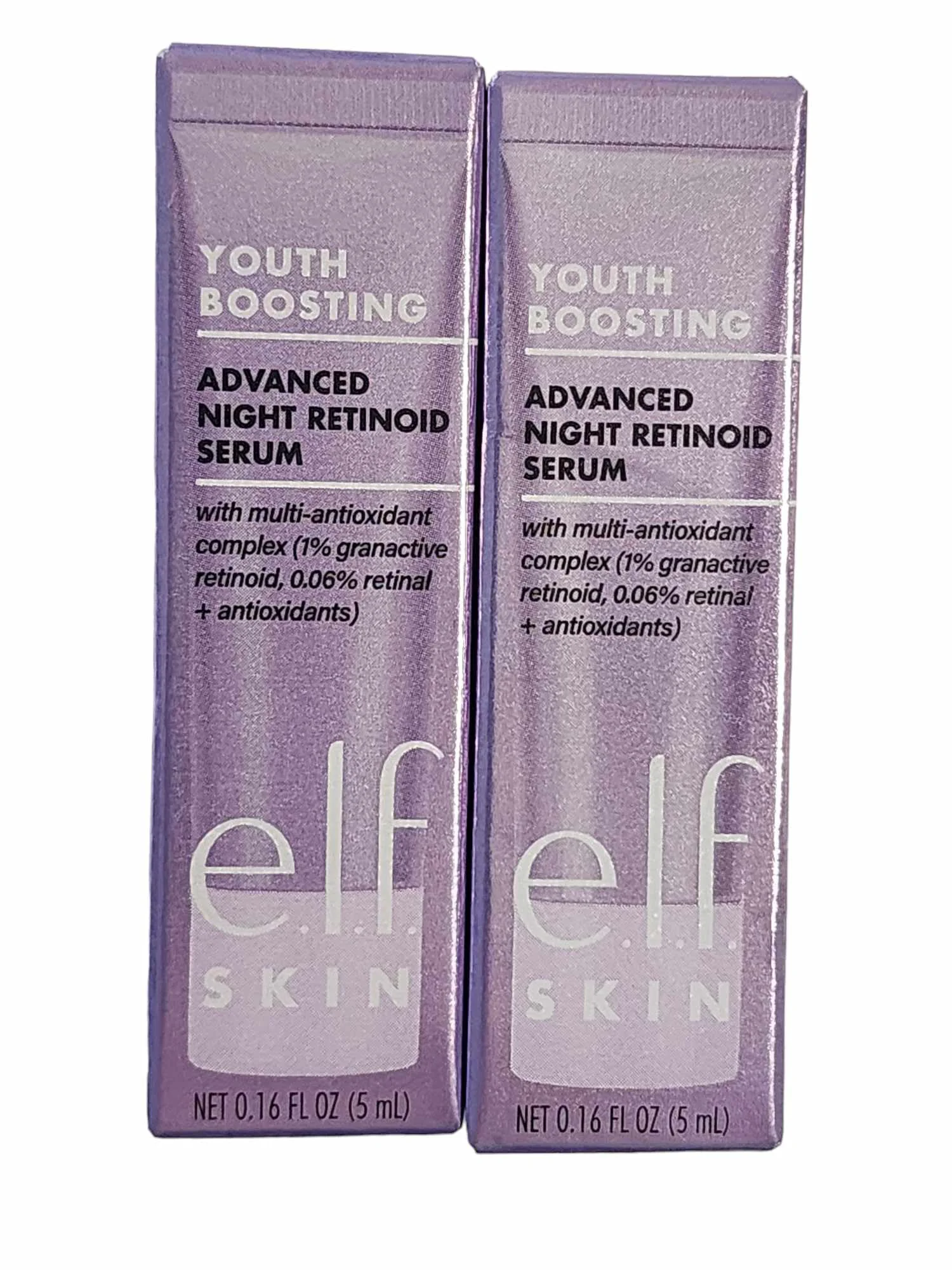 High-Performance e.l.f. Youth Boosting Advanced Night Retinoid Serum Mini 0.16 fl oz 2 pack Clean