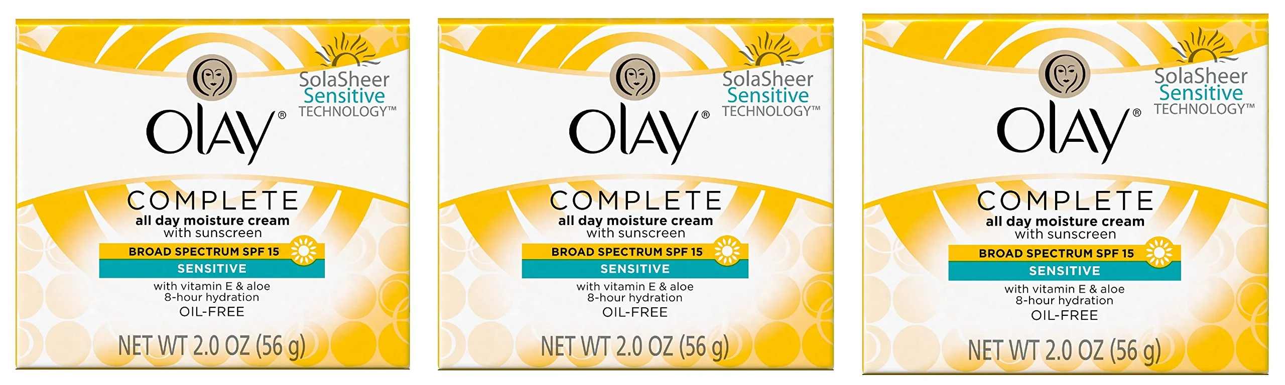 Reusable Olay Face Moisturizer Complete All Day Moisture Face Cream with Sunscreen SPF 15 Sensitive Skin 2 Oz Pack of 3 Dependable