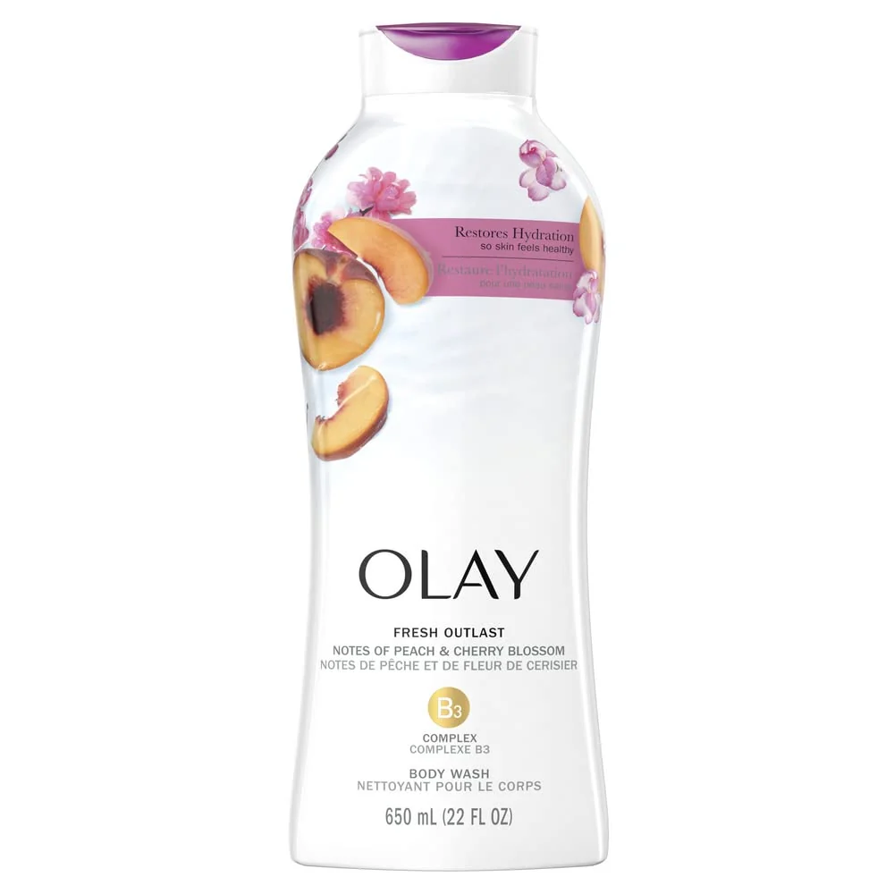 Fast Olay Fresh Outlast Paraben Body Wash with Energizing Notes of Peach and Cherry Blossom 650 mL Innovative