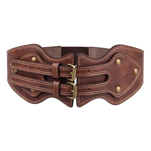 Optimized Maxbell Wide Cinch Belt Vintage Fashion PU Leather Decoration Dress Ladies Traditional