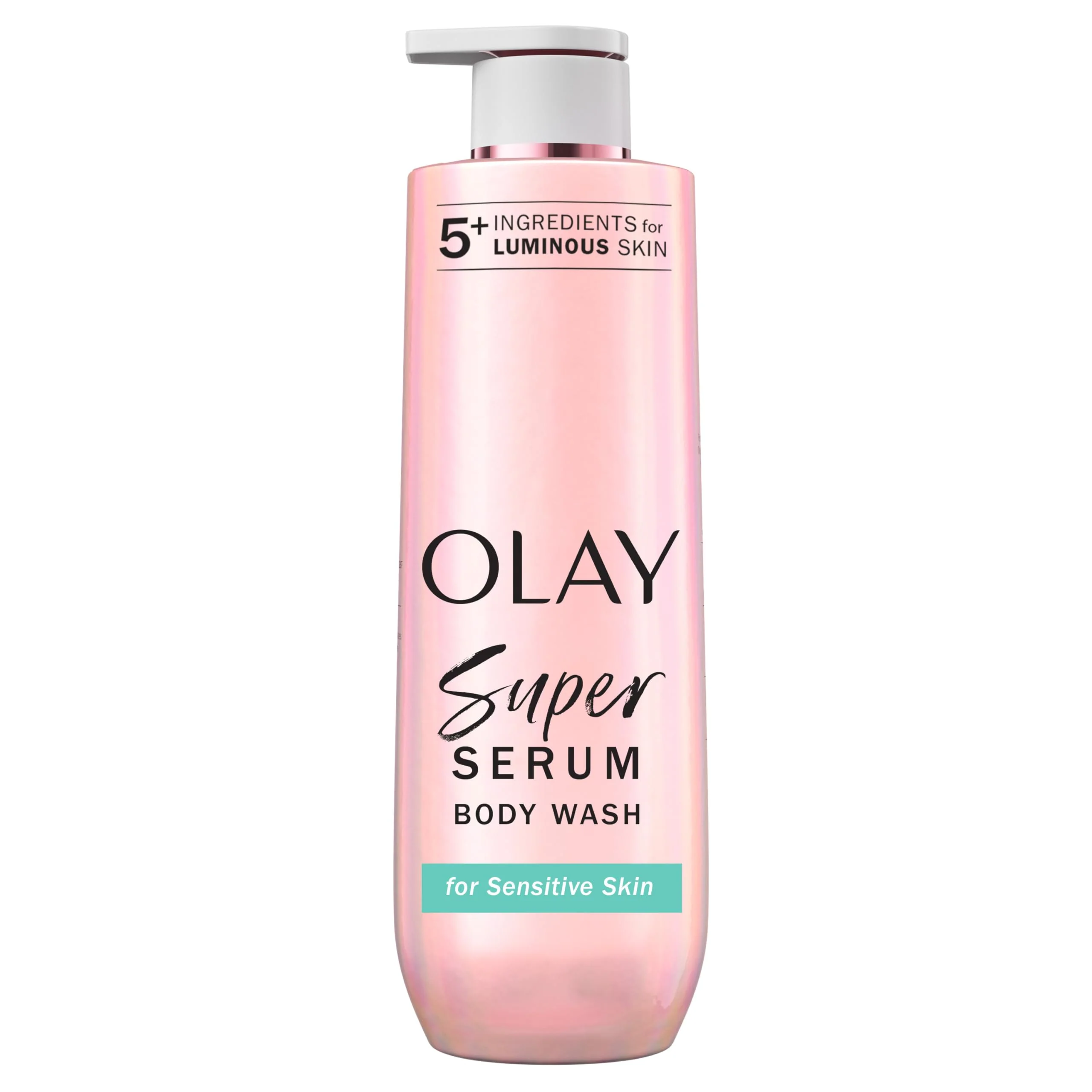 Recyclable Olay Super Serum Body Wash for Sensitive Skin 24hr Long Lasting Hydration 5 Ingredient Complex for Bright Even Firm Luminous Skin 20 fl oz Specialty