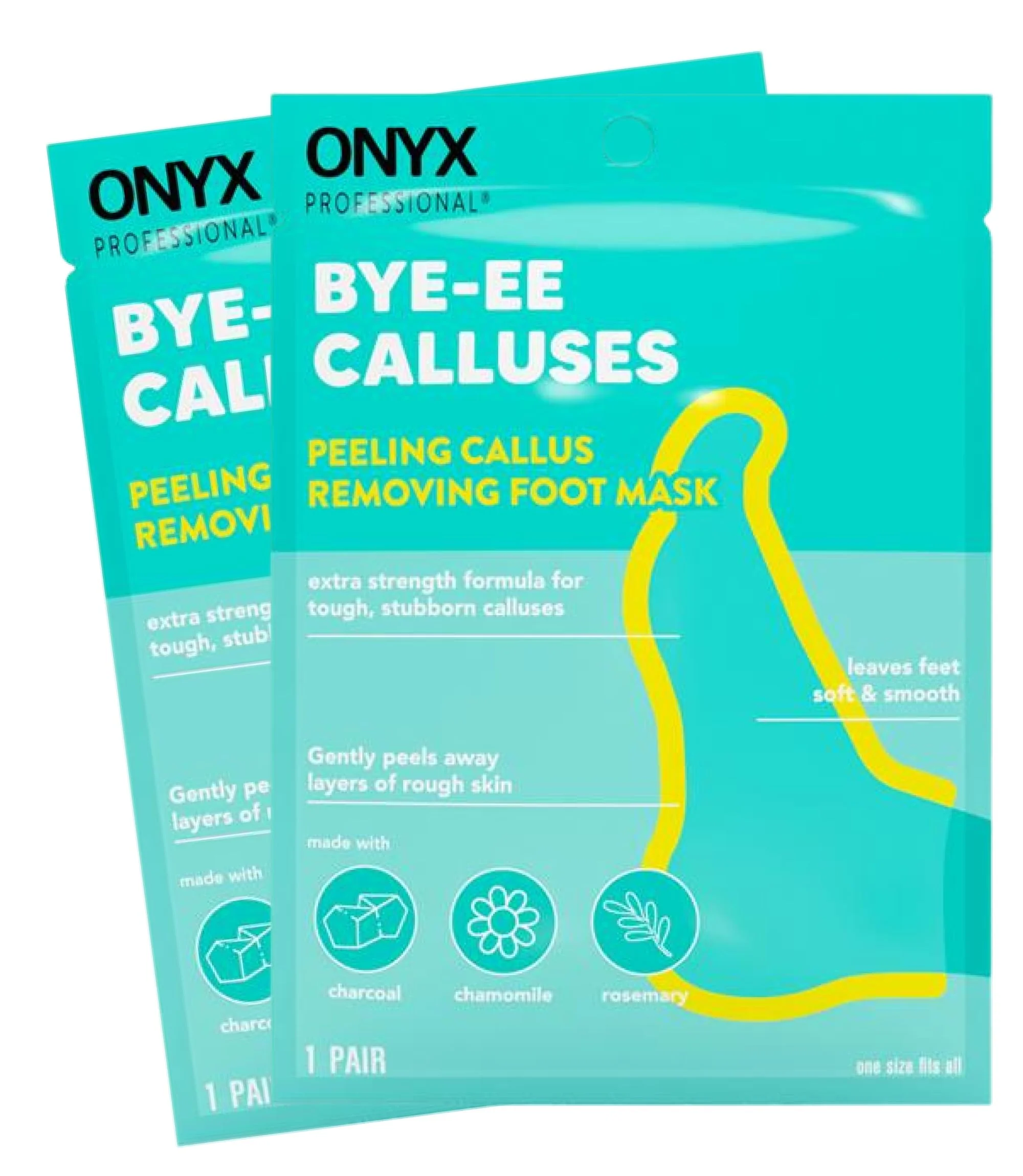 Smooth Onyx Professional Foot Peel Mask Callus Remover 2 pack - Dead Skin Remover Foot Exfoliator Cracked Heel Repait Peeling Callus Removing Foot Mask Traditional