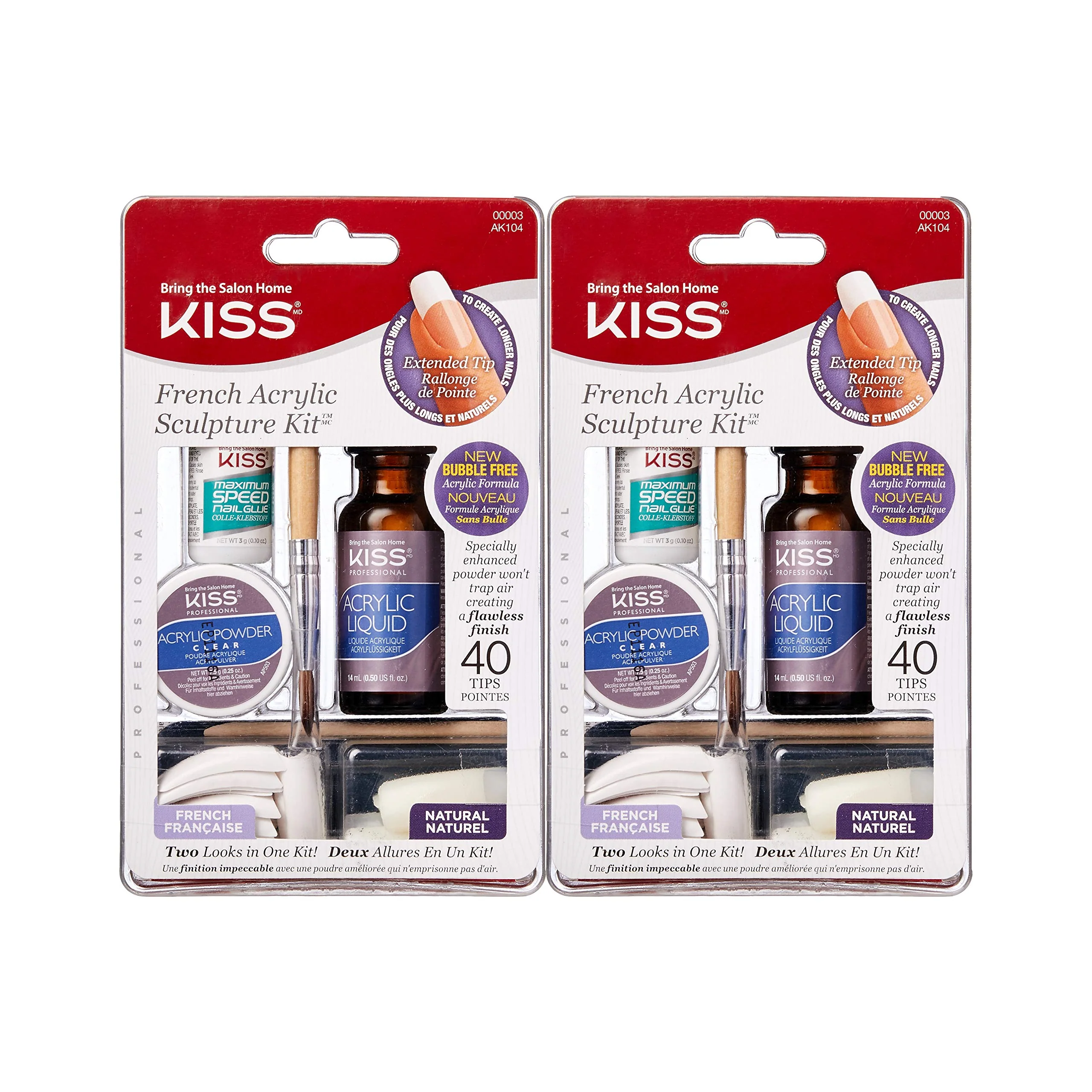 Certified Kiss French Acrylic Sculpture Kit 2 PACK Powerful