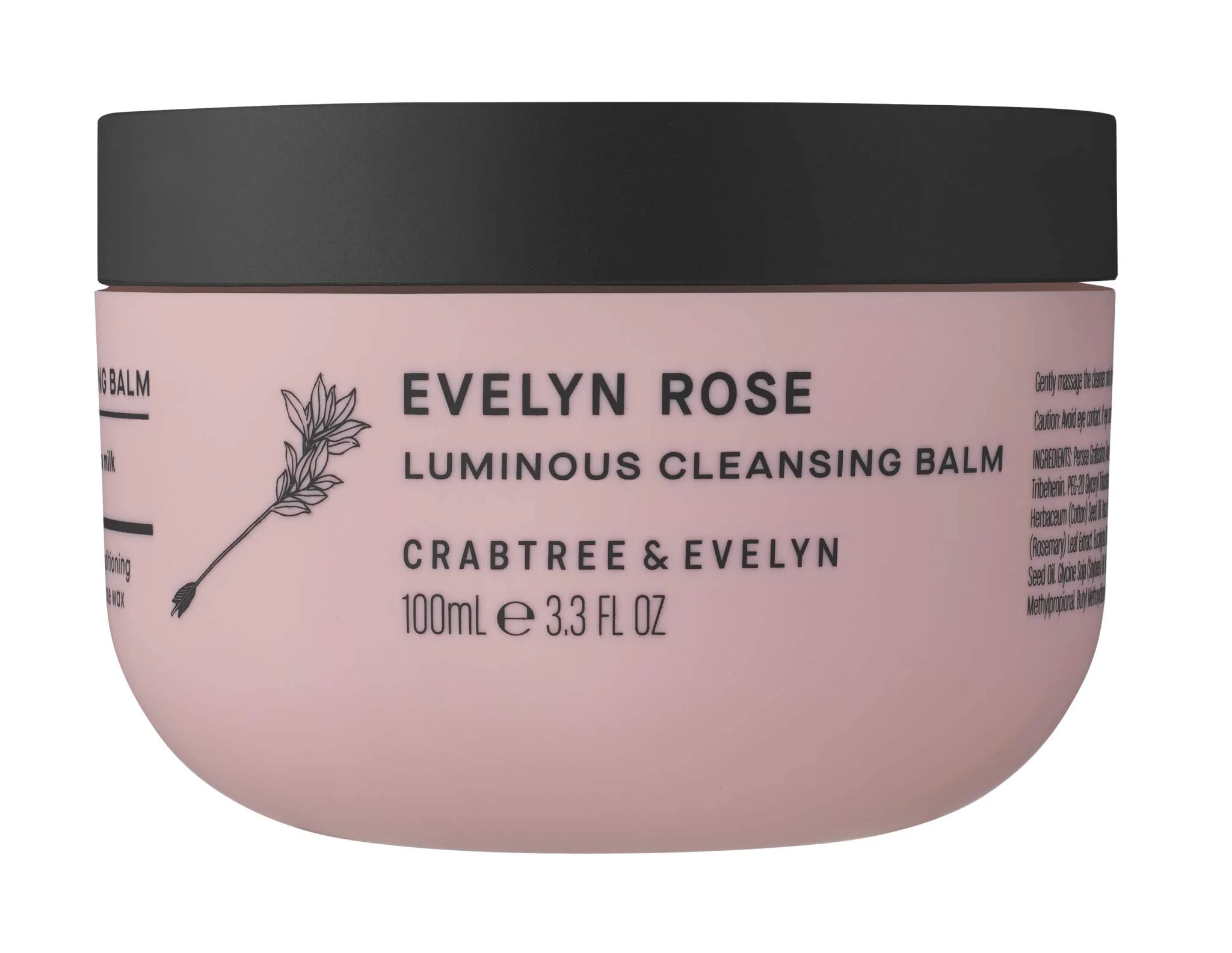 Crafted Crabtree Evelyn - Evelyn Rose Luminous Cleansing Balm 3.3 fl. oz 100ml Eco-Friendly