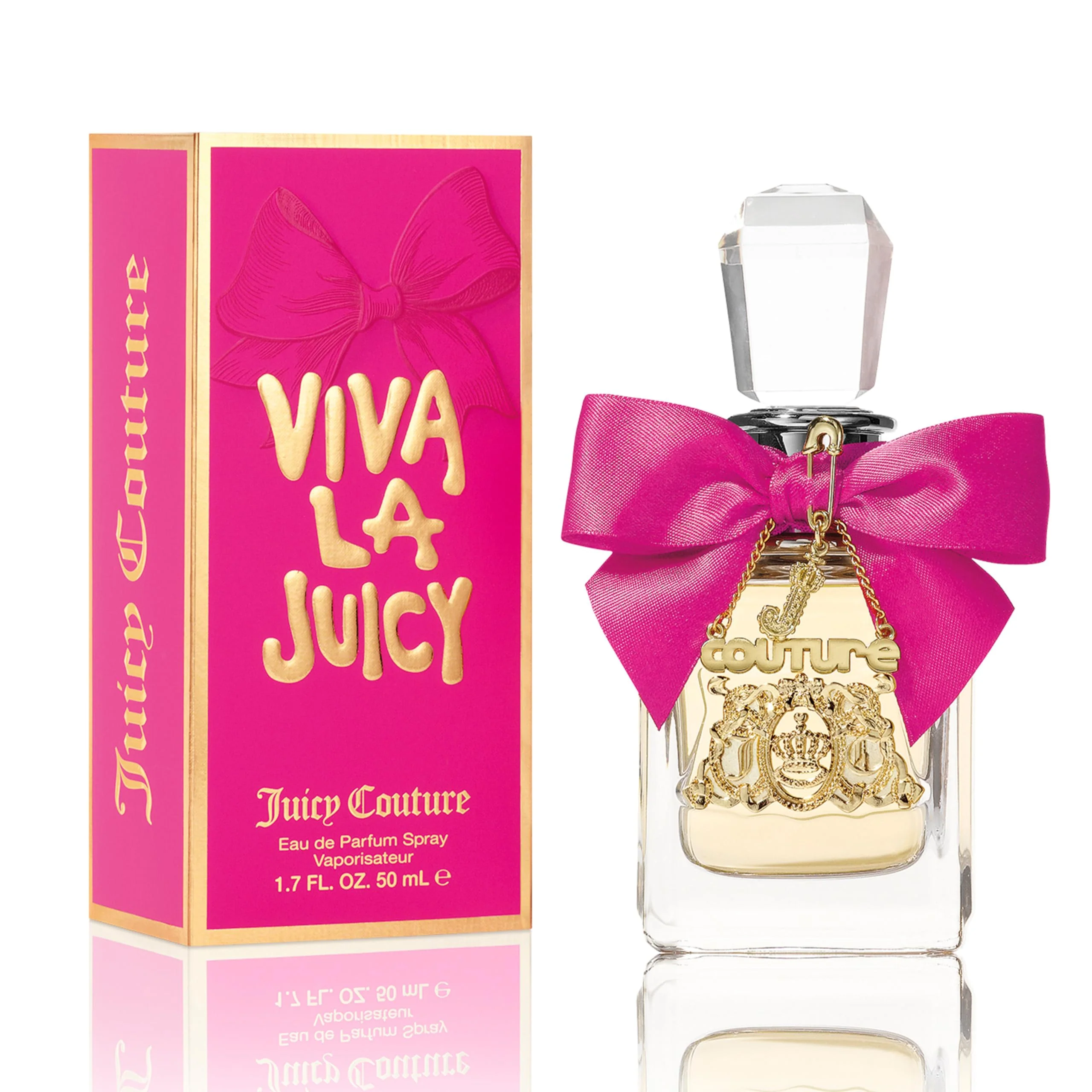 Authentic Juicy Couture Viva La Juicy Eau De Parfum Women's Perfume with Notes of Mandarin Gardenia Caramel Floral Sweet EDP Spray 1.7 fl oz Clean