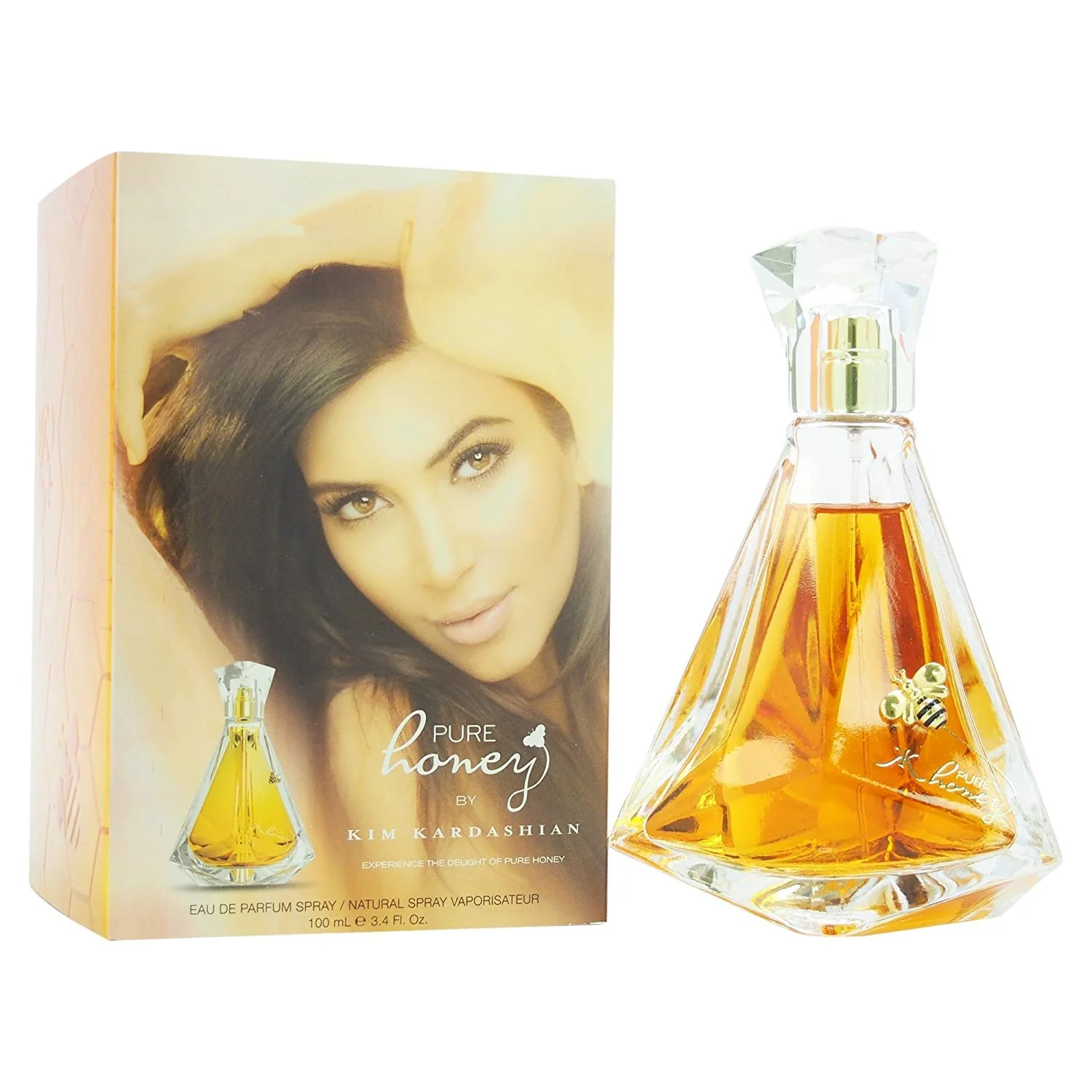 Breathable Kim Kardashian Pure Honey Eau de Parfum Spray for Women 3.4 Ounce Trendy