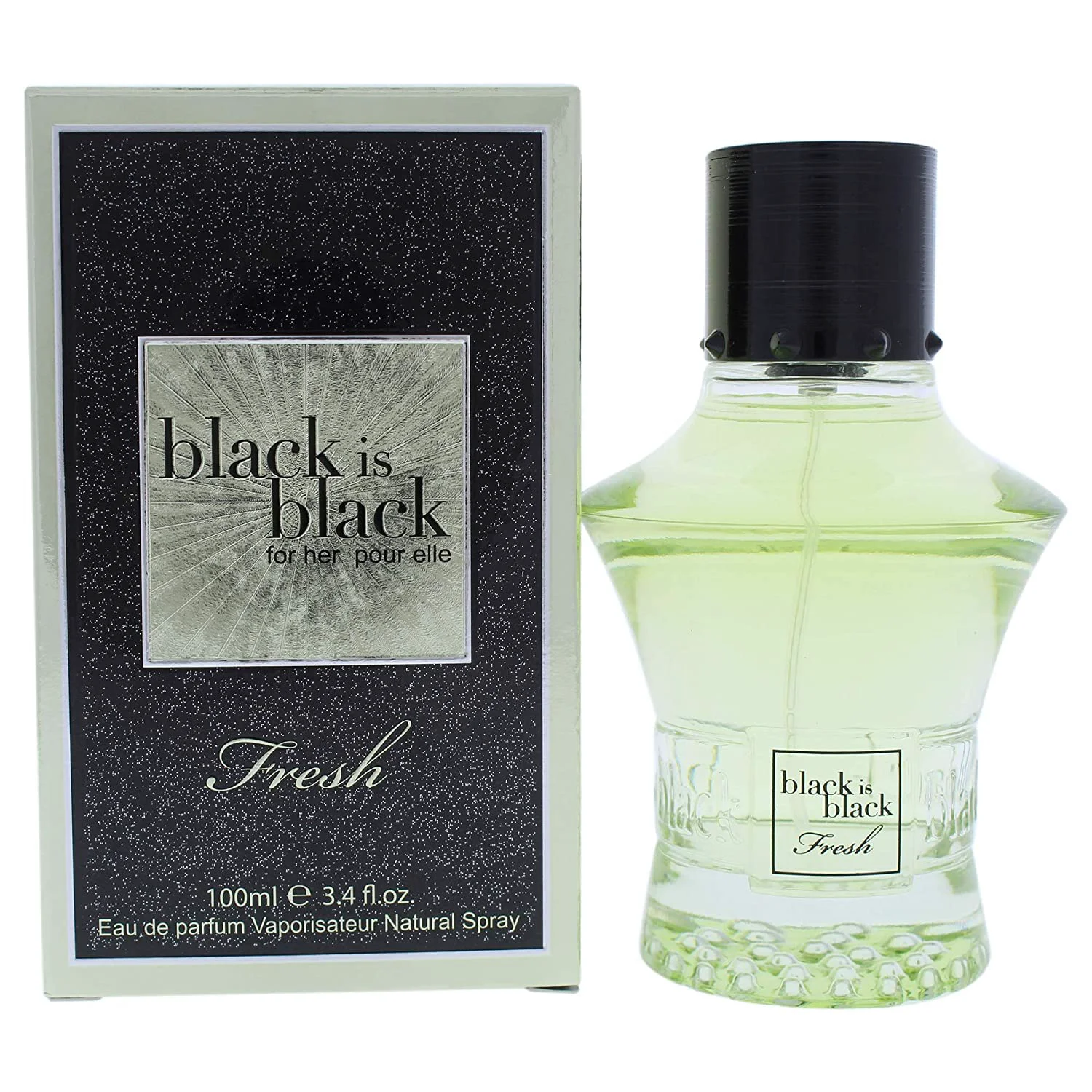 Classic Nu Parfums Black is Black Fresh 3.4 Oz High-Quality
