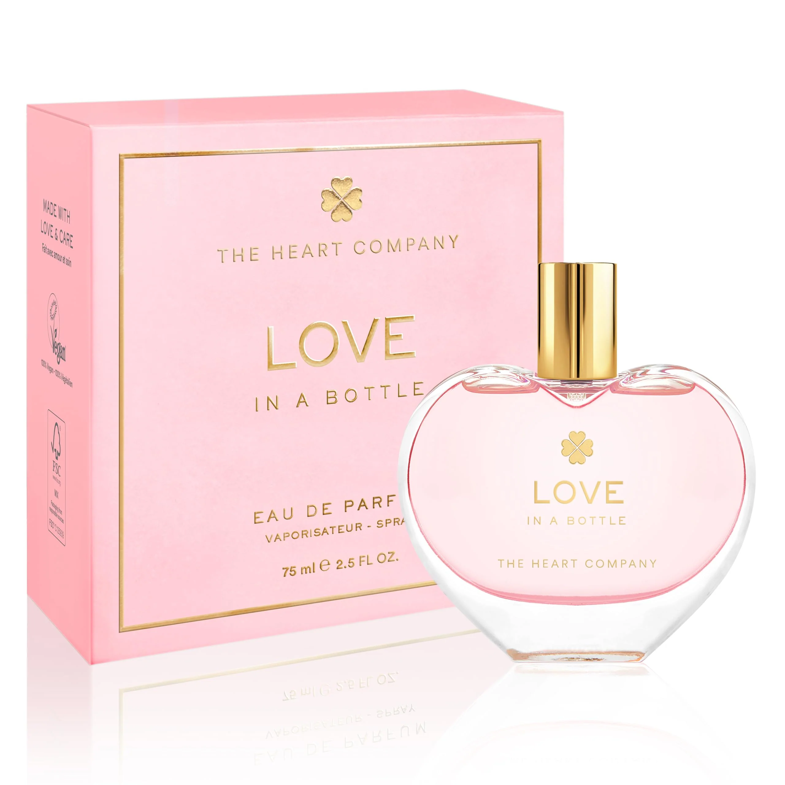 Official THE HEART COMPANY LOVE in a bottle Floral Sweet Perfume for Women Vegan Eco-friendly Women's Eau de Parfum Romantic Fragrance for Her - 75ml Unique