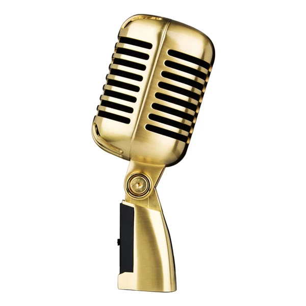 Reusable Maxbell Classic Vintage Dynamic Vocal Microphone for Live Stage Karaoke Gold Organic
