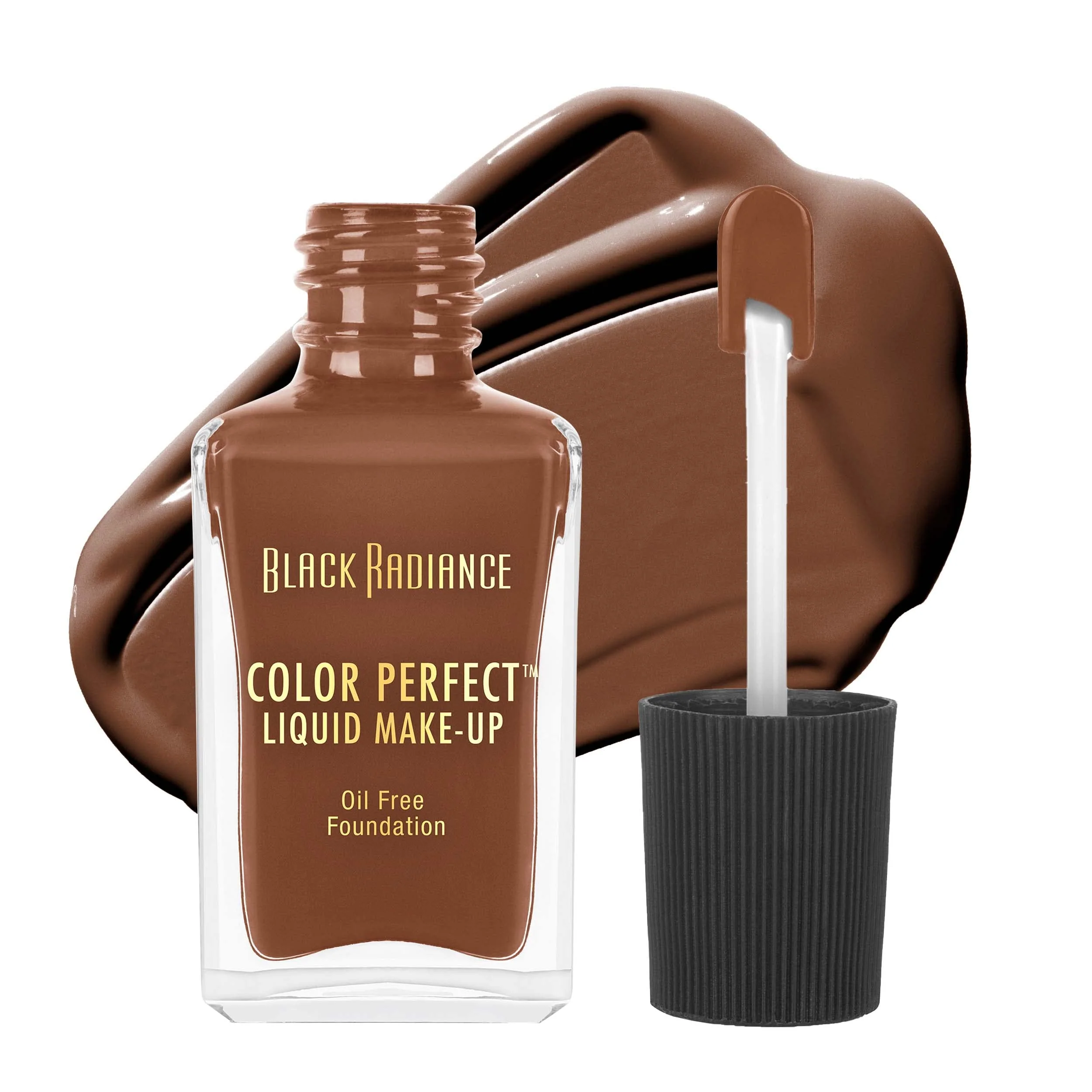 Prestigious Black Radiance Color Liquid Make-Up Cocoa Bean 1 Ounce Detailed