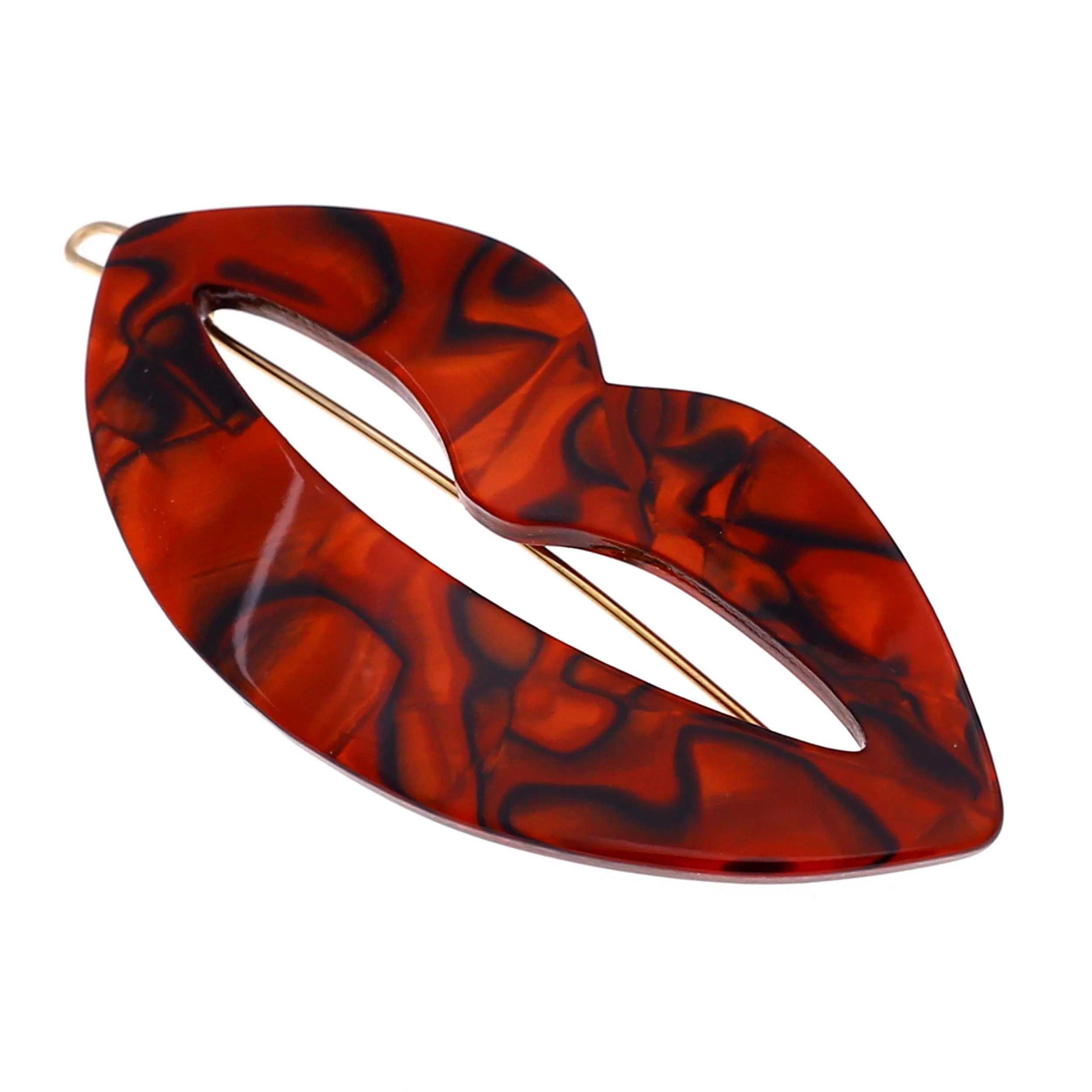 Fashionable Camila Paris CP2972 French Hair Barrette Clip for Girls Small Handmade Kiss Red Strong Hold Grip Hair Clips for Women No Slip and Durable Styling Minimalist