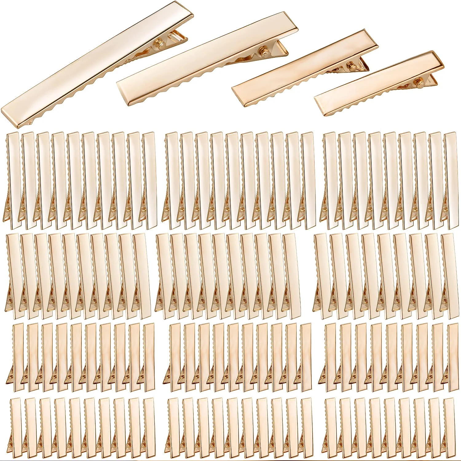 Practical Duck Bill Hair Clips 120pcs Gold Alligator Bow Clips Metal Single Prong Hair Curl Clips Flat Alligator Clips for Hair Styling Accessories or DIY Top-Quality