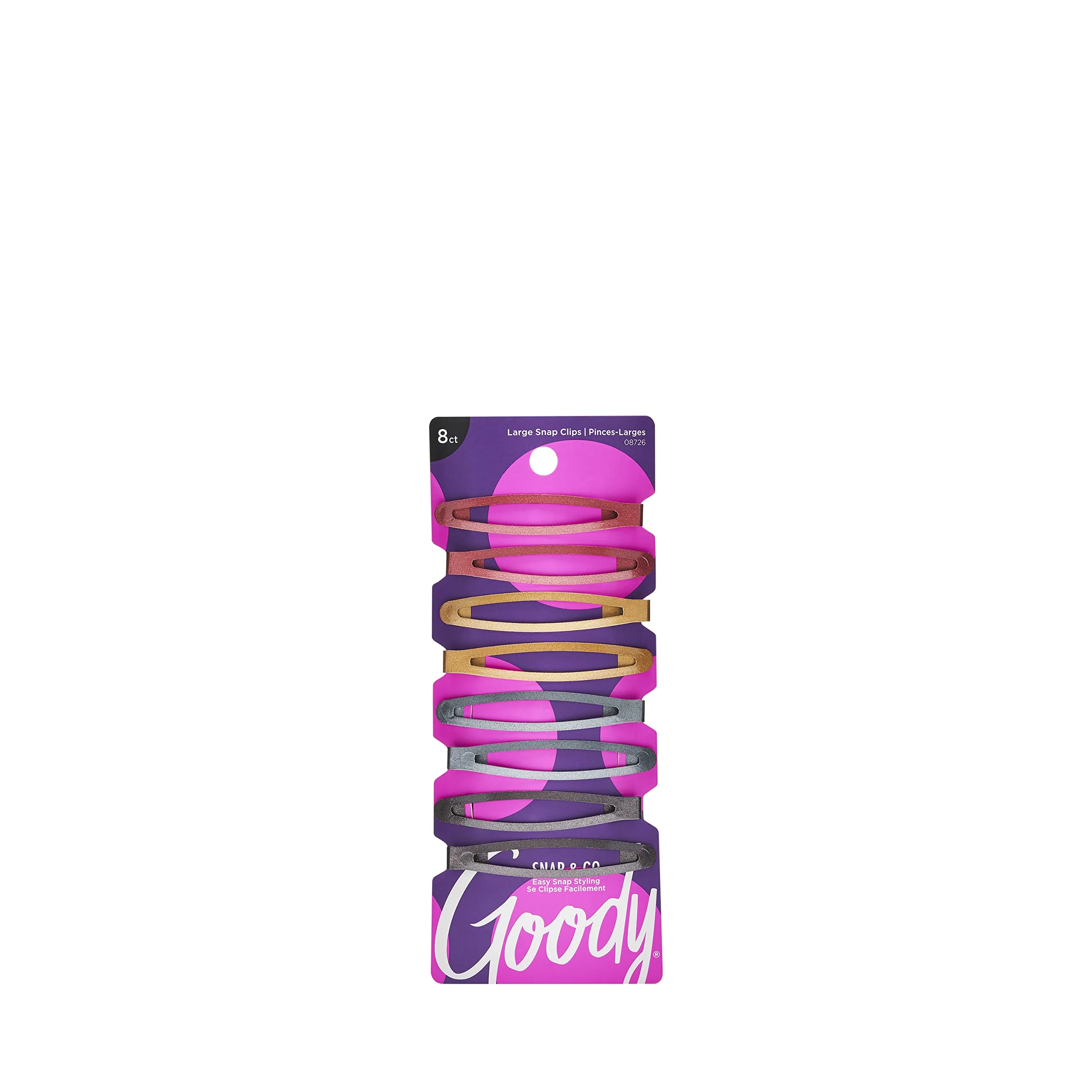 Efficient Goody Snap Go Contour Clips Assorted Metallic Colors 8CT Top-Quality