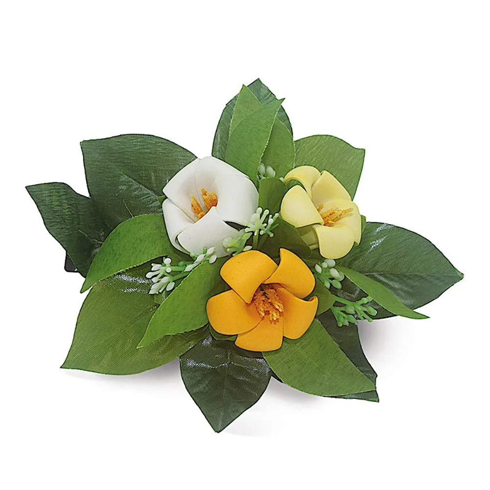 Premium Material Hawaii Hair Clip Foam Flower Cluster Puakenikeni Enhanced