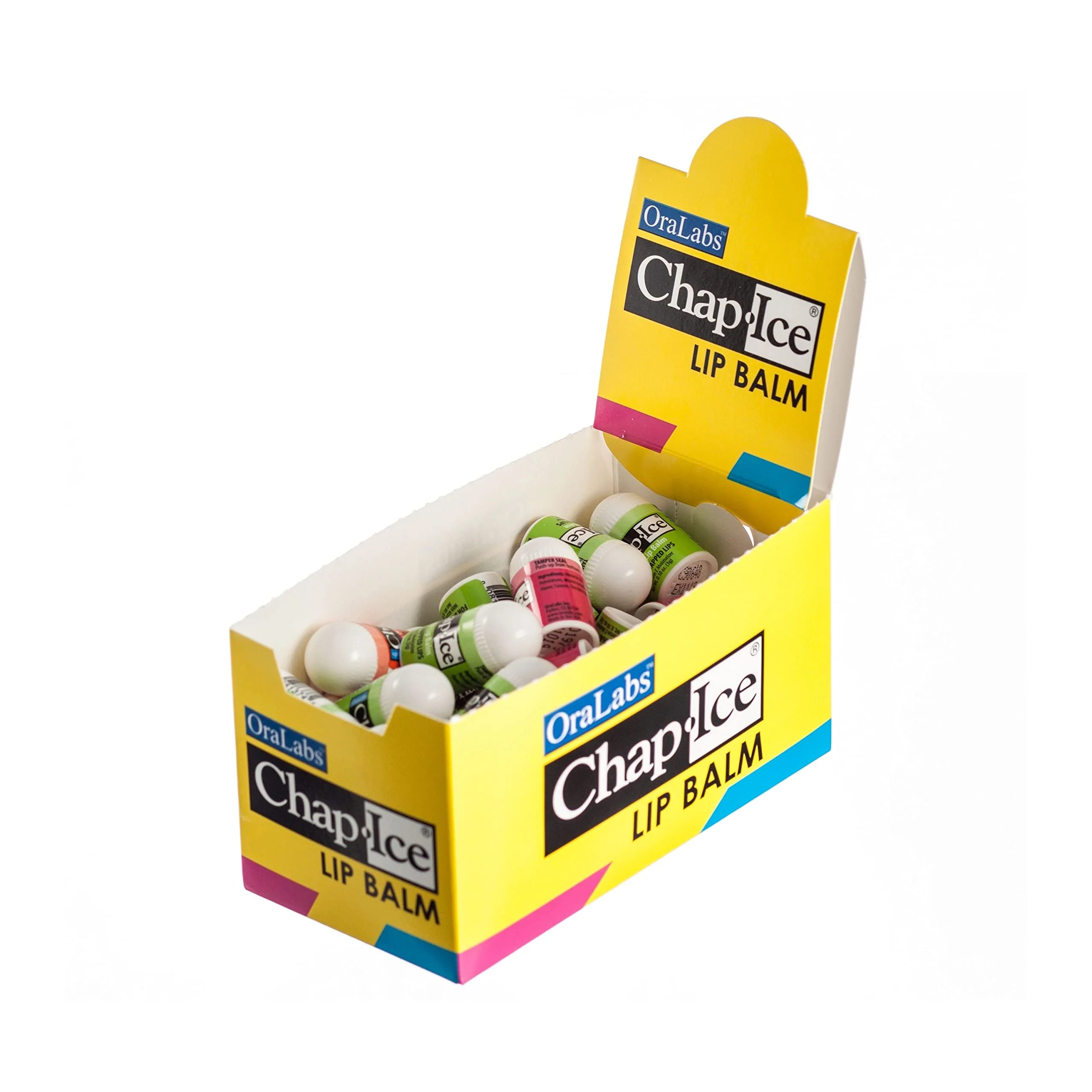 Fine Chap-Ice® Premium and Traditional Lip Balm for Chapped Dry or Windburned Lips Pocket Size Display with Assorted Flavors - Cherry Citrus Orange Elite