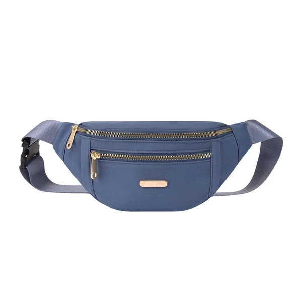Convenient Maxbell Fashion Women Fanny Pack Waist Pack Adjustable Strap for Traveling Blue Classic
