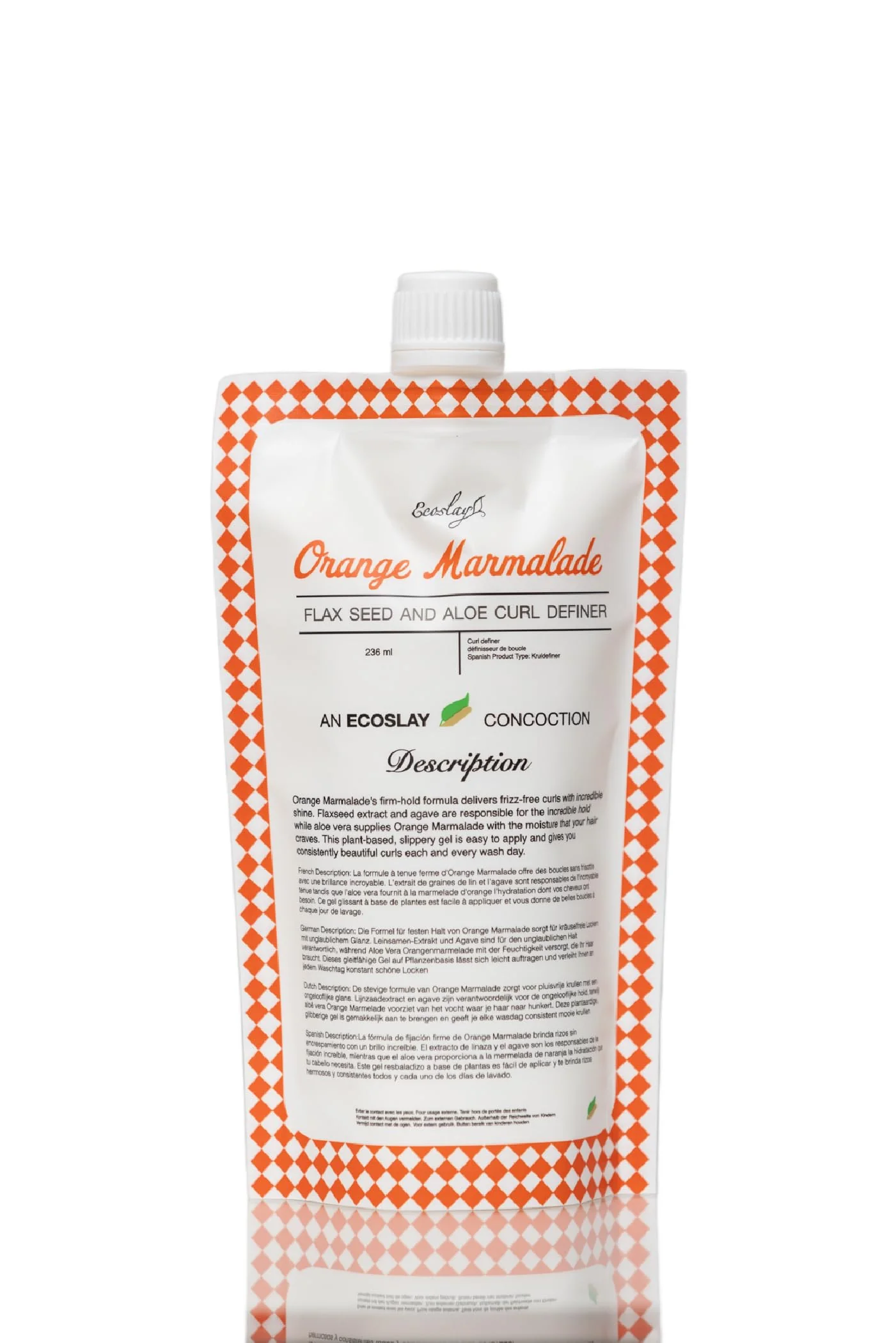 Specialty Ecoslay Orange Marmalade Curl Definer Gel - Long-lasting Hold for Wavy Curly Coily and Kinky Hair - Curl Styling Gel for Women Carefully Designed
