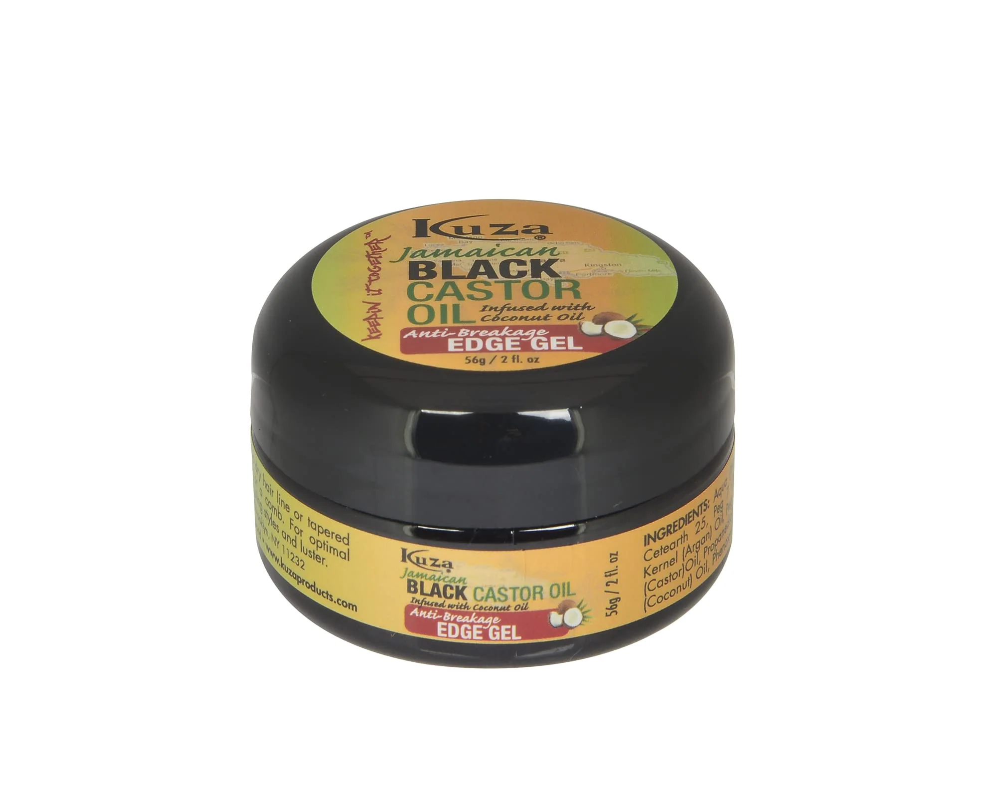 Casual Kuza Jamaican Black Castor Oil Anti-Breakage Edge Gel - Infused with Coconut Oil - for Dry Fragile Hair 2 oz Responsible