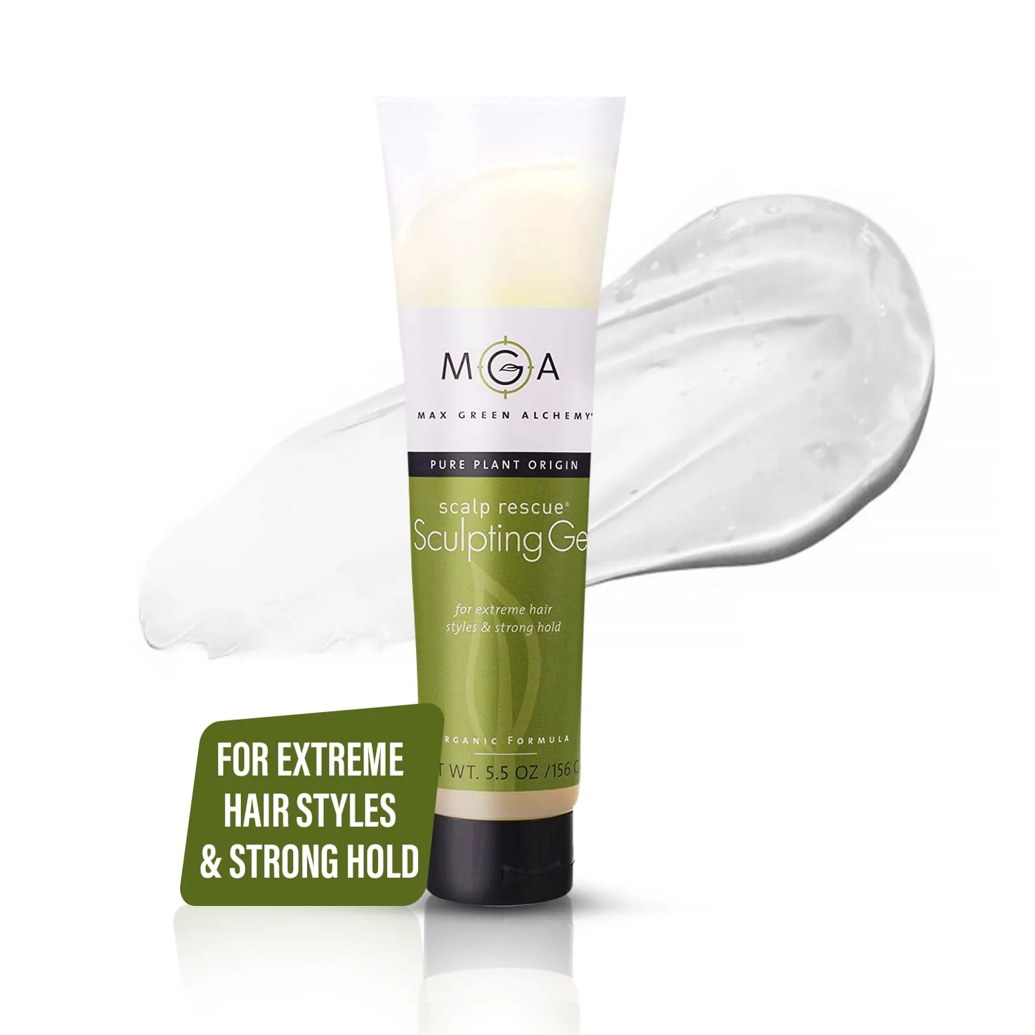 Innovative Max Green Alchemy MGA Vegan Sculpting Hair Gel Tube - Extreme Styling Hair Gel for Women Men Organic Formula of Styling Products Provide Strong Durable