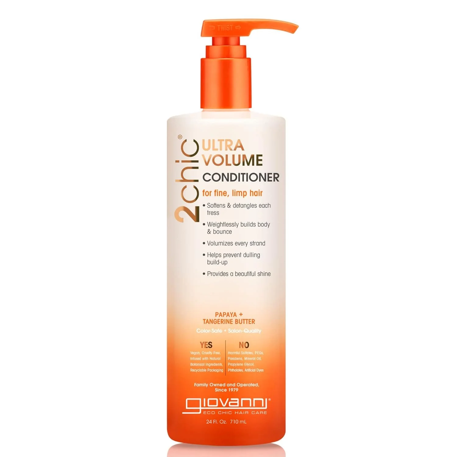 Advanced GIOVANNI 2chic Ultra-Volume Conditioner - Daily Volumizing Formula with Papaya Tangerine Butter Promotes Weightless Control for Fine Limp Thin Top-Quality