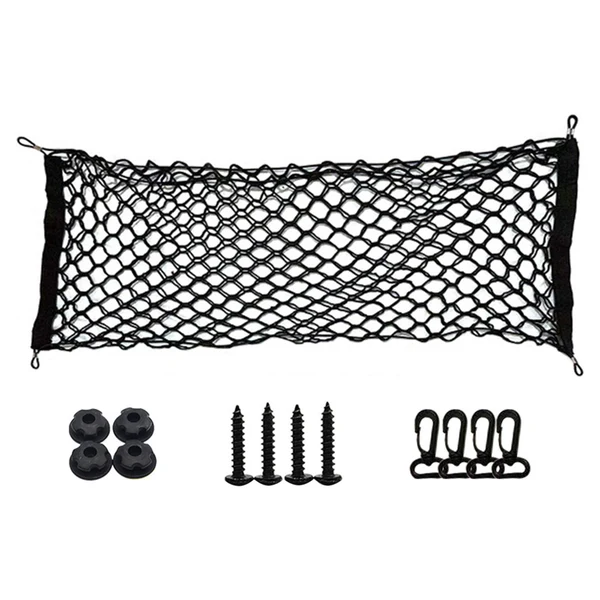 Easy-to-Use Elastic Mesh Net Nylon Holder Double-Layer Car Trunk for Automotive Breathable