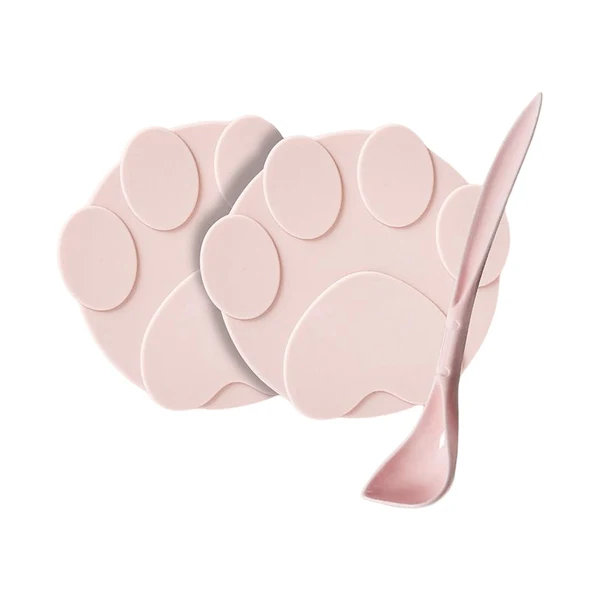 Certified Maxbell 2 Pieces Pet Food Can Lids Silicone Dog Cat Food Can Covers Food Spoon Pink Stylish