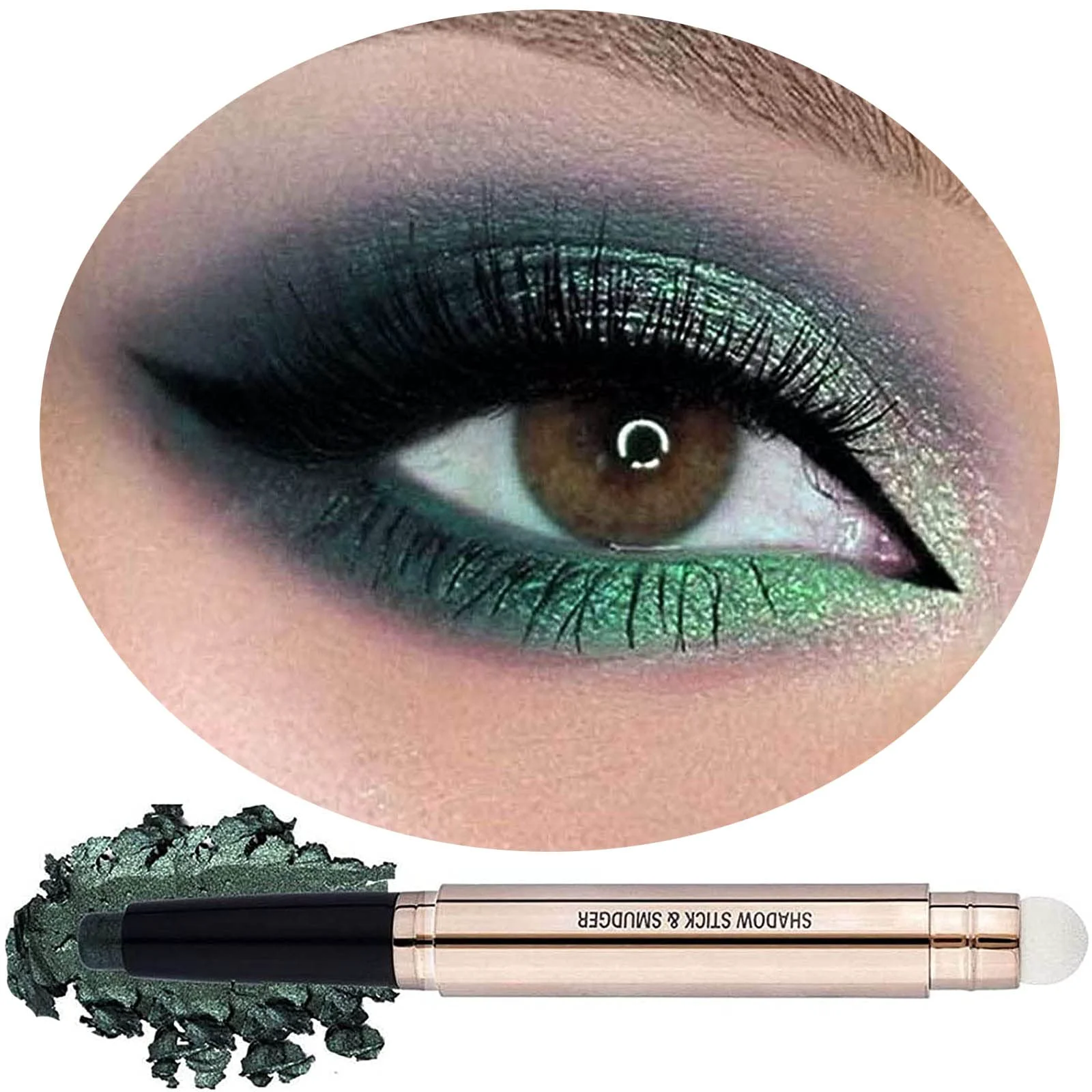 Sustainable Daeuwiutr Green Eyeshadow Stick Hypoallergenic Waterproof Smooth Cream 11 Comfortable