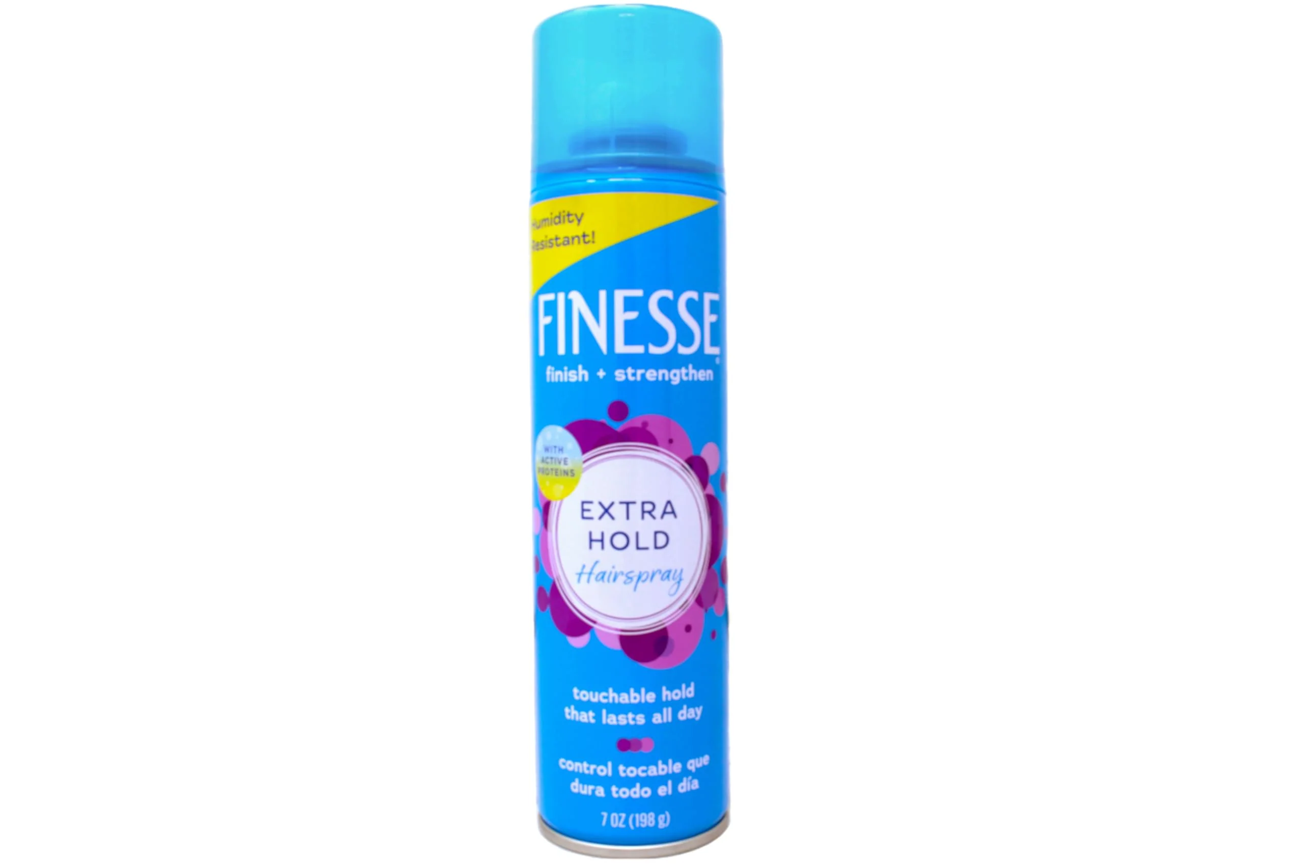 Relaxed Finesse Extra Hold Hairspray with Active Proteins Touchable All-Day Control Humidity Resistant 7 oz Refined