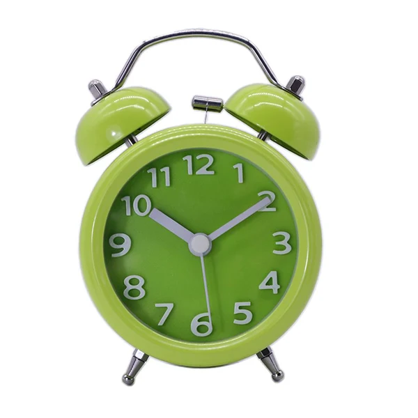 Consistent Maxbell Travel Non-ticking Classic Analog Twin Bell Alarm Clock with Backlight Green Genuine