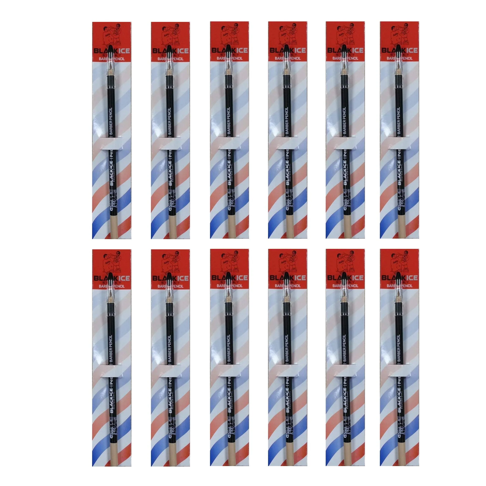 Organic Black Ice Spray Barber Pencil Tan - 12 Pieces Tool can be Used for Making Distinctive Beard Mustache and Eyebrow Arches Color Tan Pencil to Fill Selected