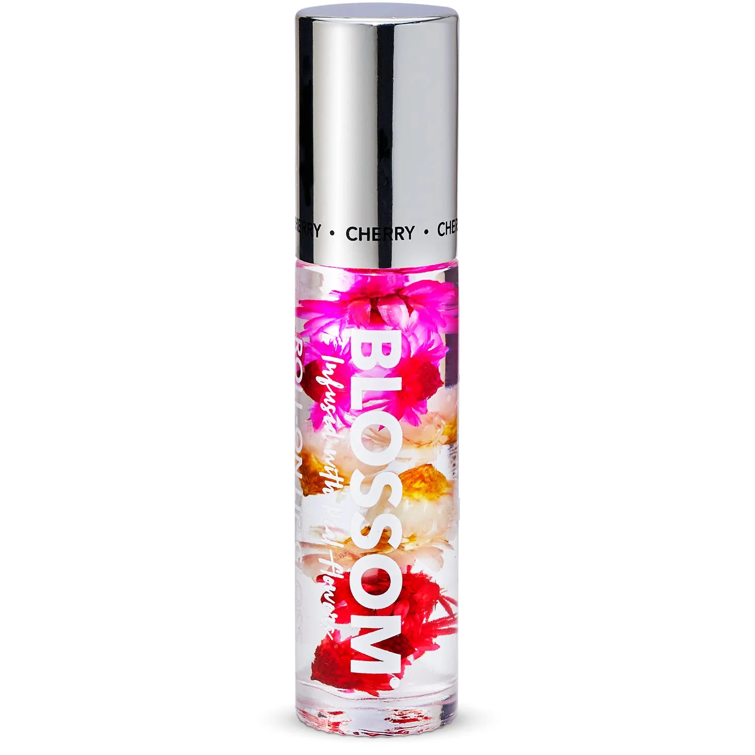 Easy-to-Use Blossom Roll on Lip Gloss Scented Clear High Shine Moisturizing Lip Oil Non Sticky Infused with Flowers Made in USA 0.2oz Cherry Premium Material