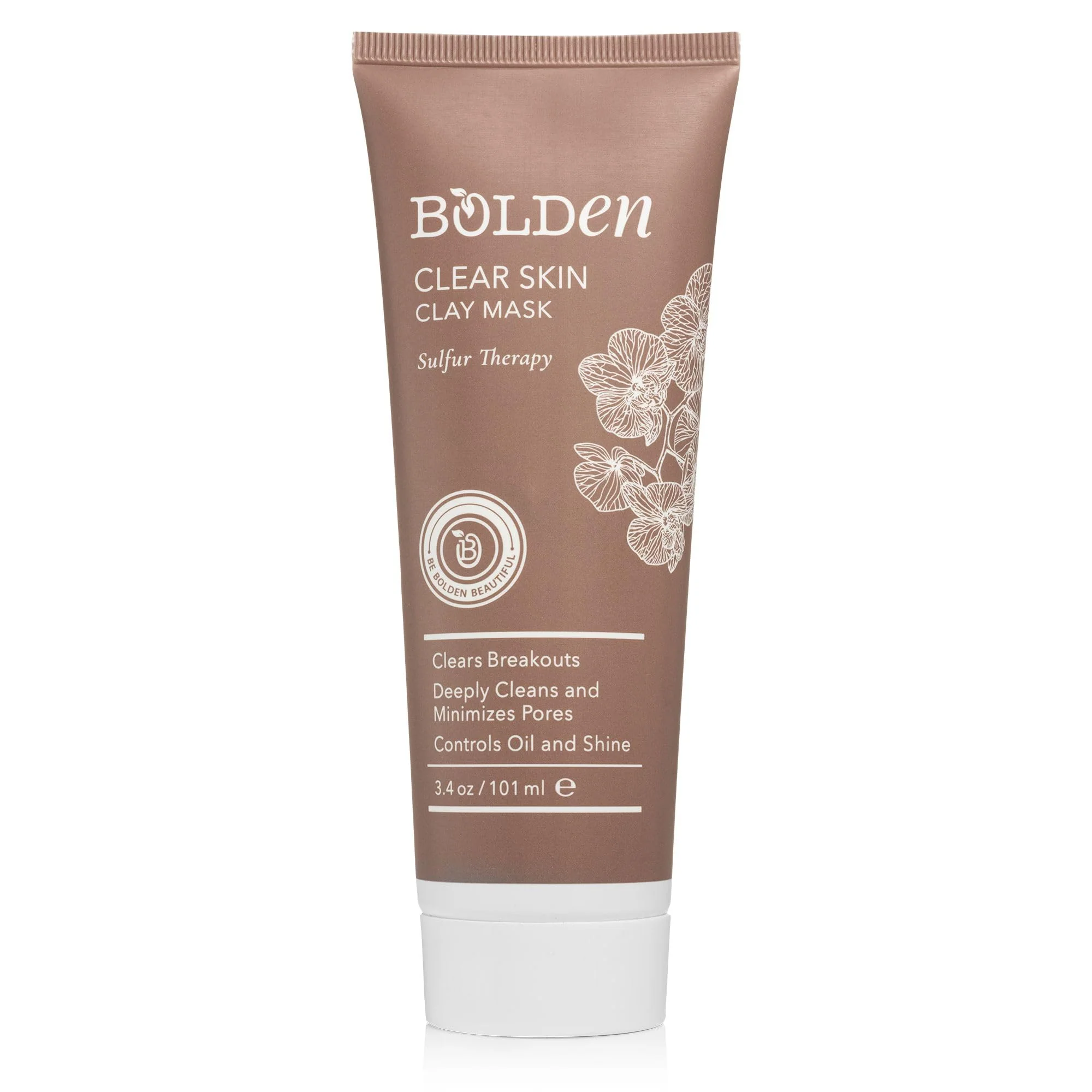 Trendy BOLDEN Clear Skin Clay Mask Made with Sulfur for Deep Pore Cleansing Preventing Breakouts Pore Minimizer and Oil Reducer for Sensitive Skin Proven